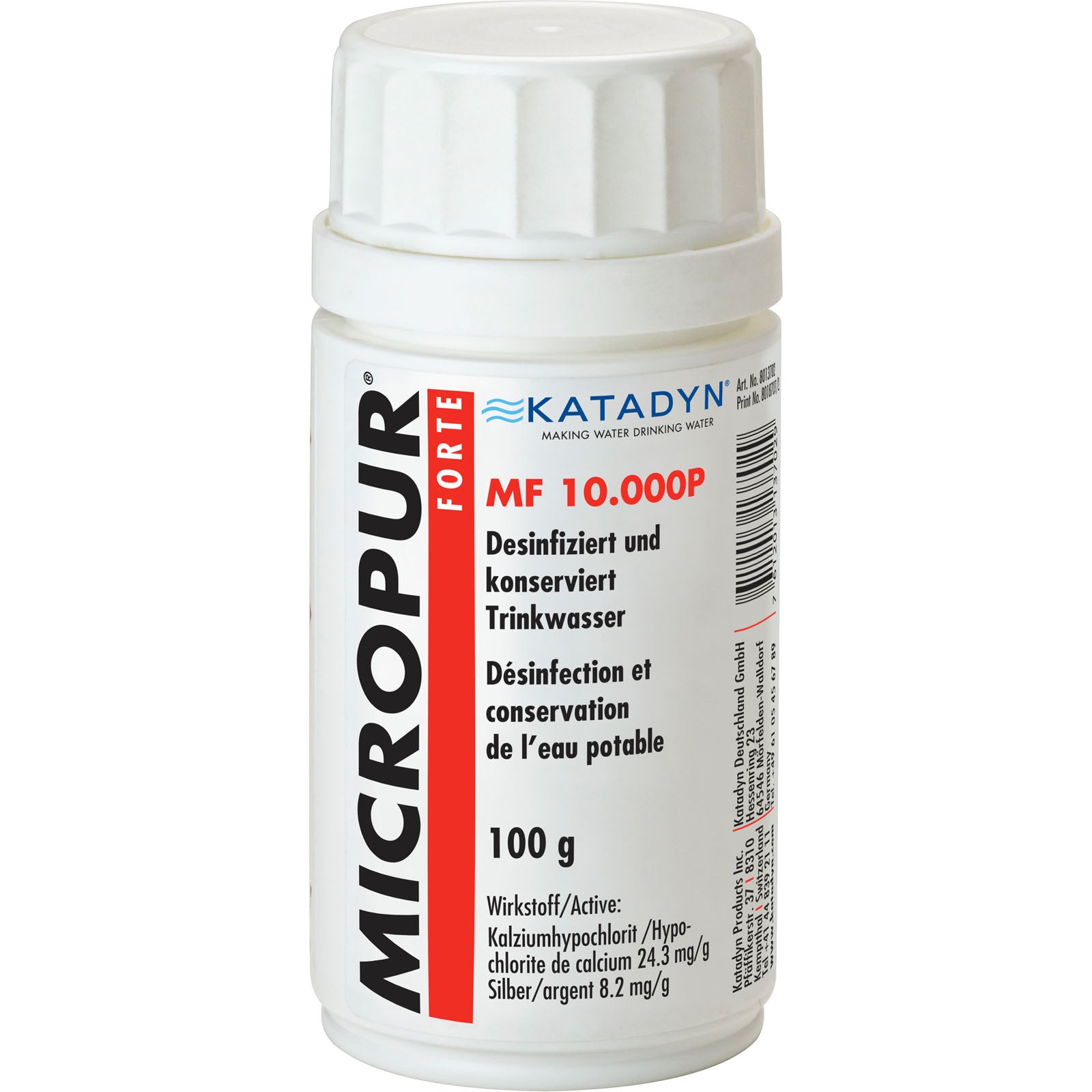 MICROPUR Forte MF 10 000P Poudre Chlore de conservation pour traitement de l'eau potable