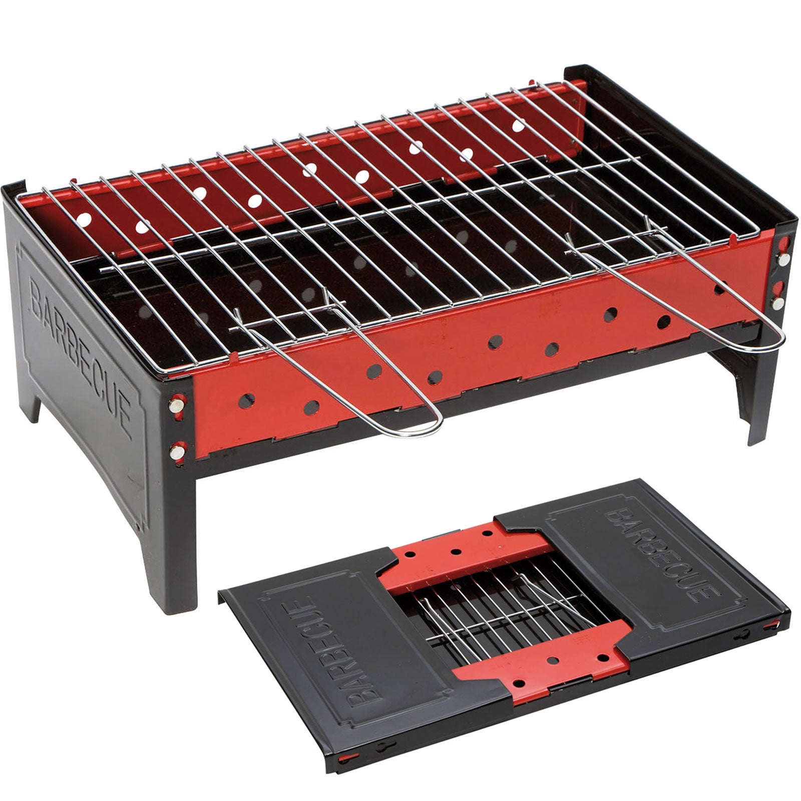 BO-CAMP Folding Grill BBQ Compact Mini Charcoal Grill Camping Table Grill Folding Grill