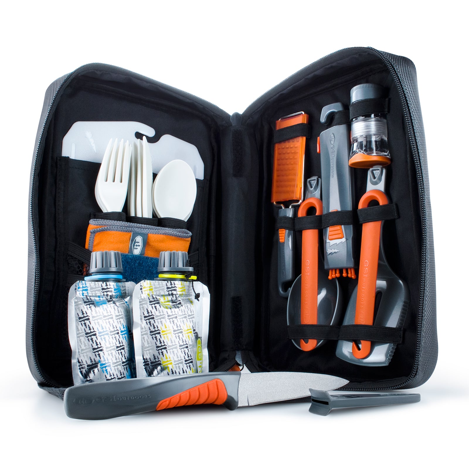 GSI Camping Cutlery Set Destination Fork Knife Spoon Outdoor Foldable 24-piece