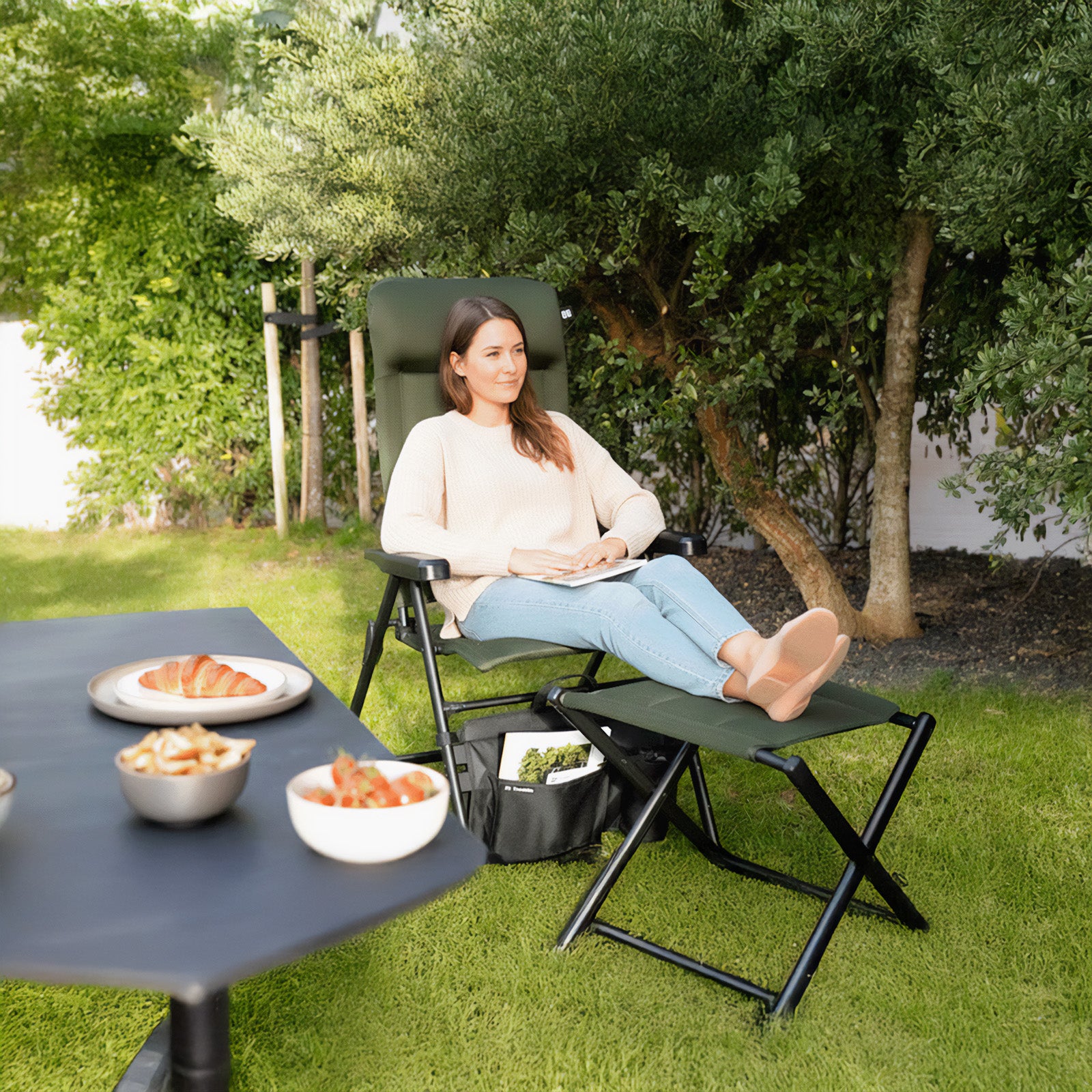 TRAVELLIFE Campingstuhl Barletta Comfort L Camping Faltstuhl Verstellbar Alu