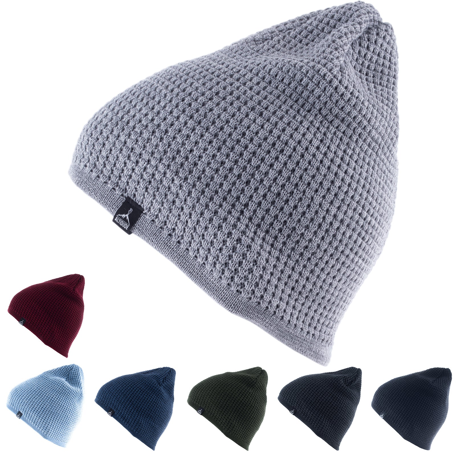 ALTIDUDE Winter Hat Waffle Fine Knitted Hat Unisex Beanie Hat Merino Wool