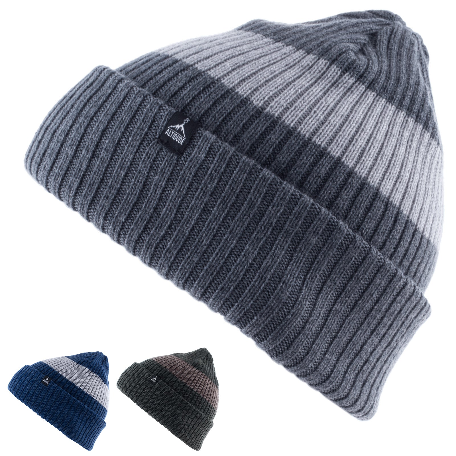 ALTIDUDE Winter Hat Switch Rip Chunky Knit Hat Unisex Beanie 100% Merino Wool