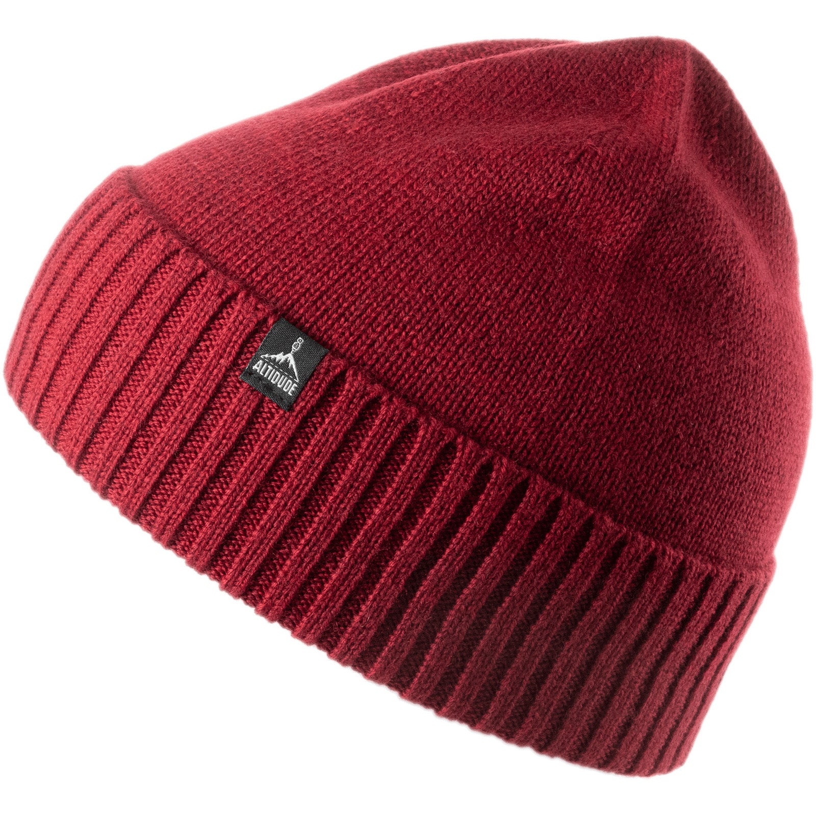 Bonnet d'hiver Altidude en maille fine unie, bonnet unisexe 100 % laine mérinos