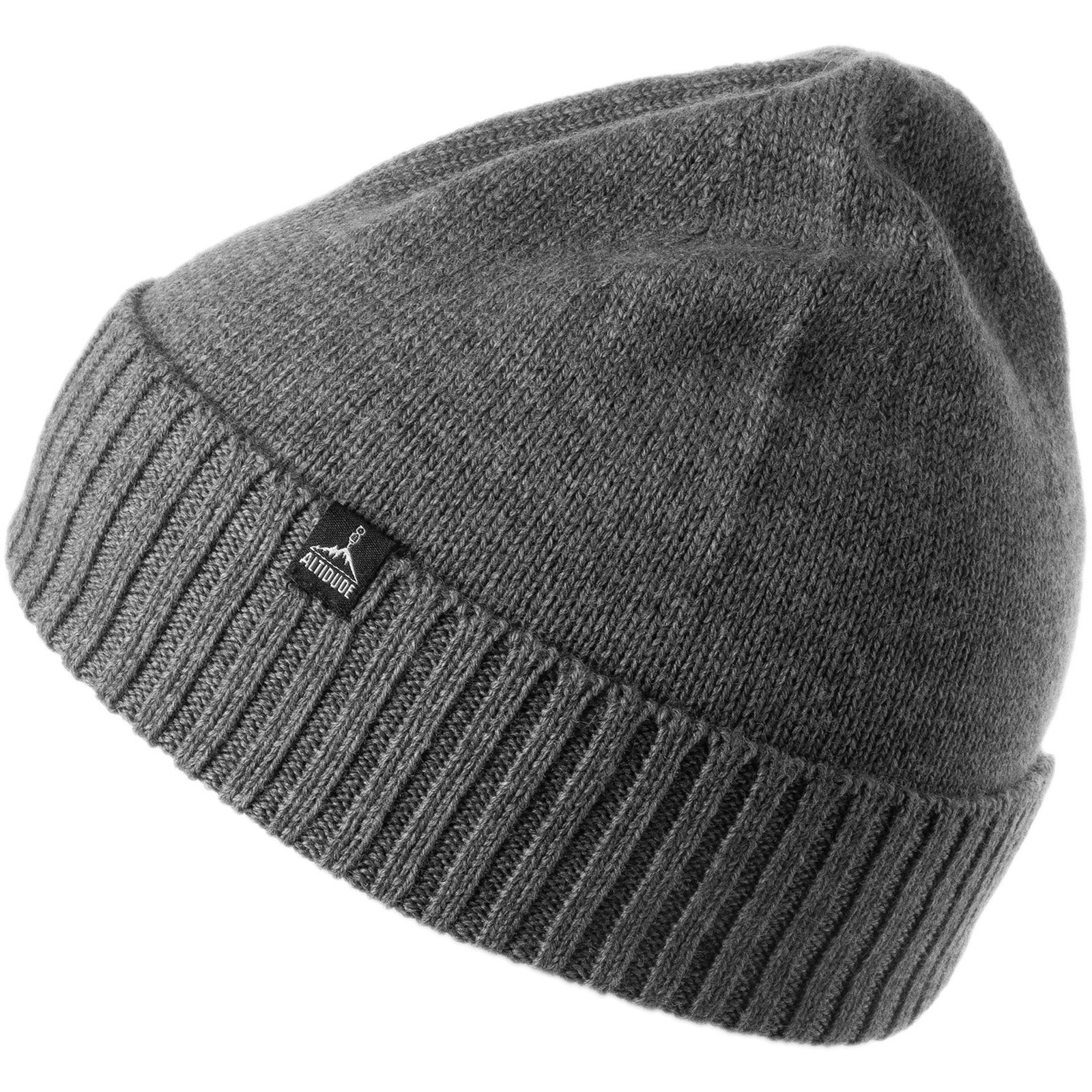 Bonnet d'hiver Altidude en maille fine unie, bonnet unisexe 100 % laine mérinos