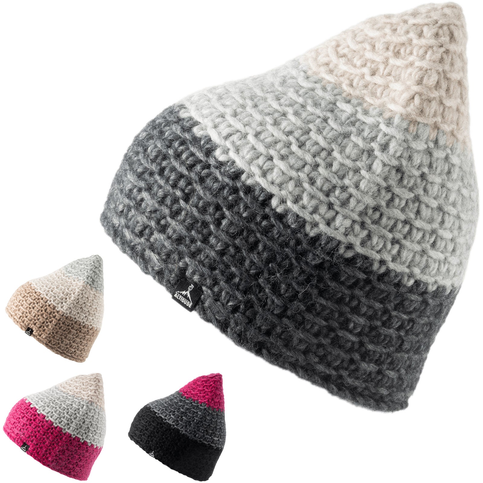 ALTIDUDE Winter Hat Nest Trio Chunky Knit Hat Unisex Beanie Lamb Merino Wool