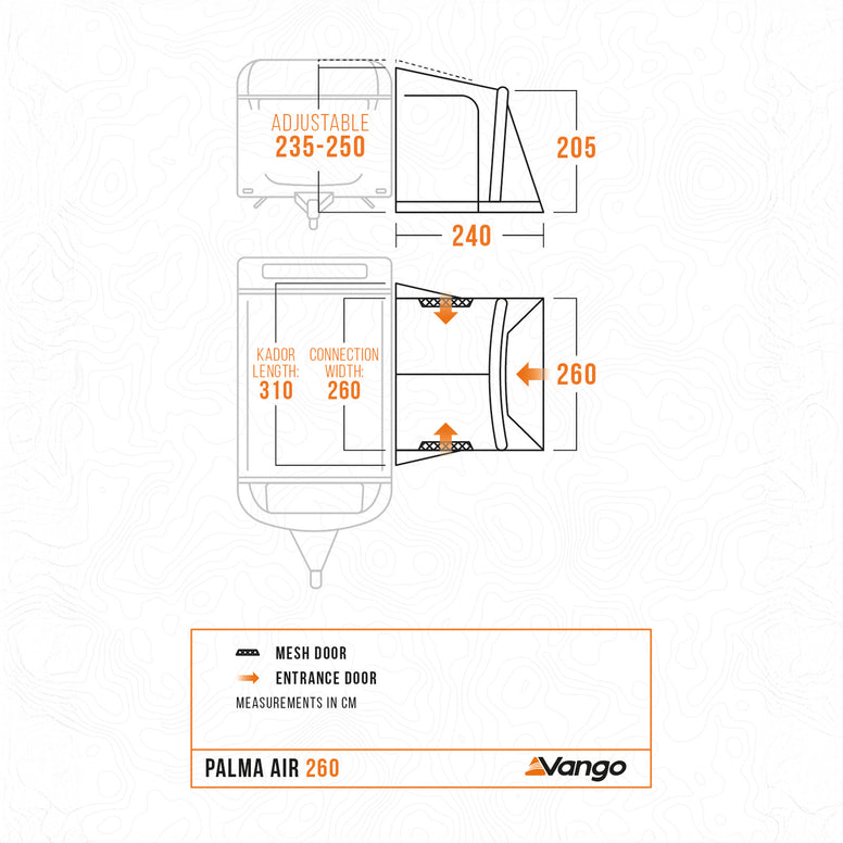 VANGO Vorzelt Palma 260 Air Caravan Wohnwagen Zelt Camping Luftzelt Aufblasbar