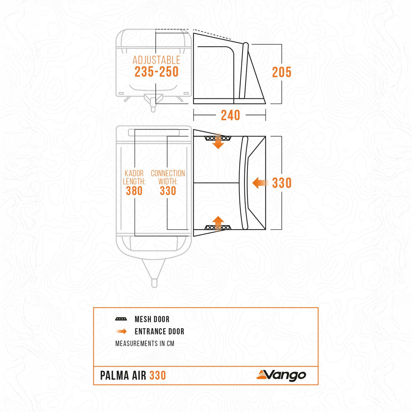VANGO Vorzelt Palma 330 Air Caravan Wohnwagen Zelt Camping Luftzelt Aufblasbar
