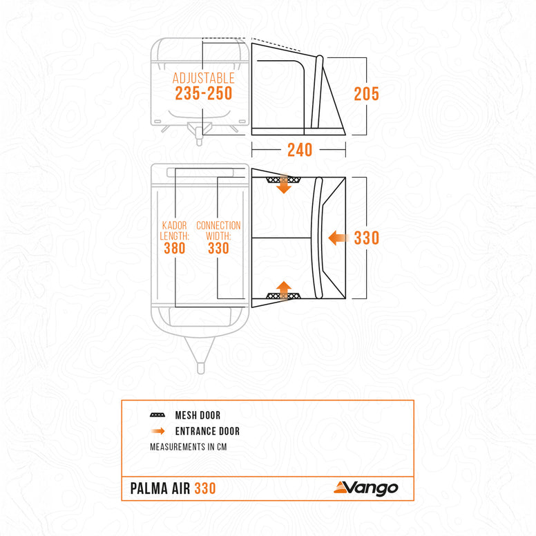 VANGO Vorzelt Palma 330 Air Caravan Wohnwagen Zelt Camping Luftzelt Aufblasbar
