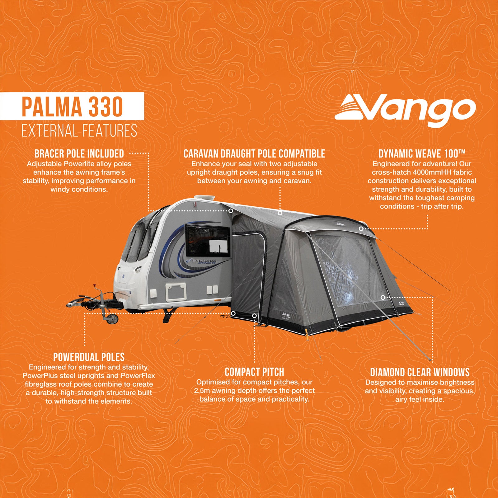 VANGO Vorzelt Palma 330 Wohnmobil Caravan Bus Busvorzelt Camping Markise Leicht