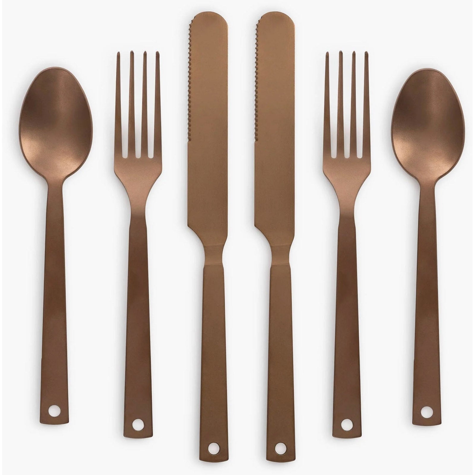 Ensemble de couverts de camping BAREBONES Ensemble de couverts de voyage rétro Couverts de salle à manger en acier inoxydable 6 pièces