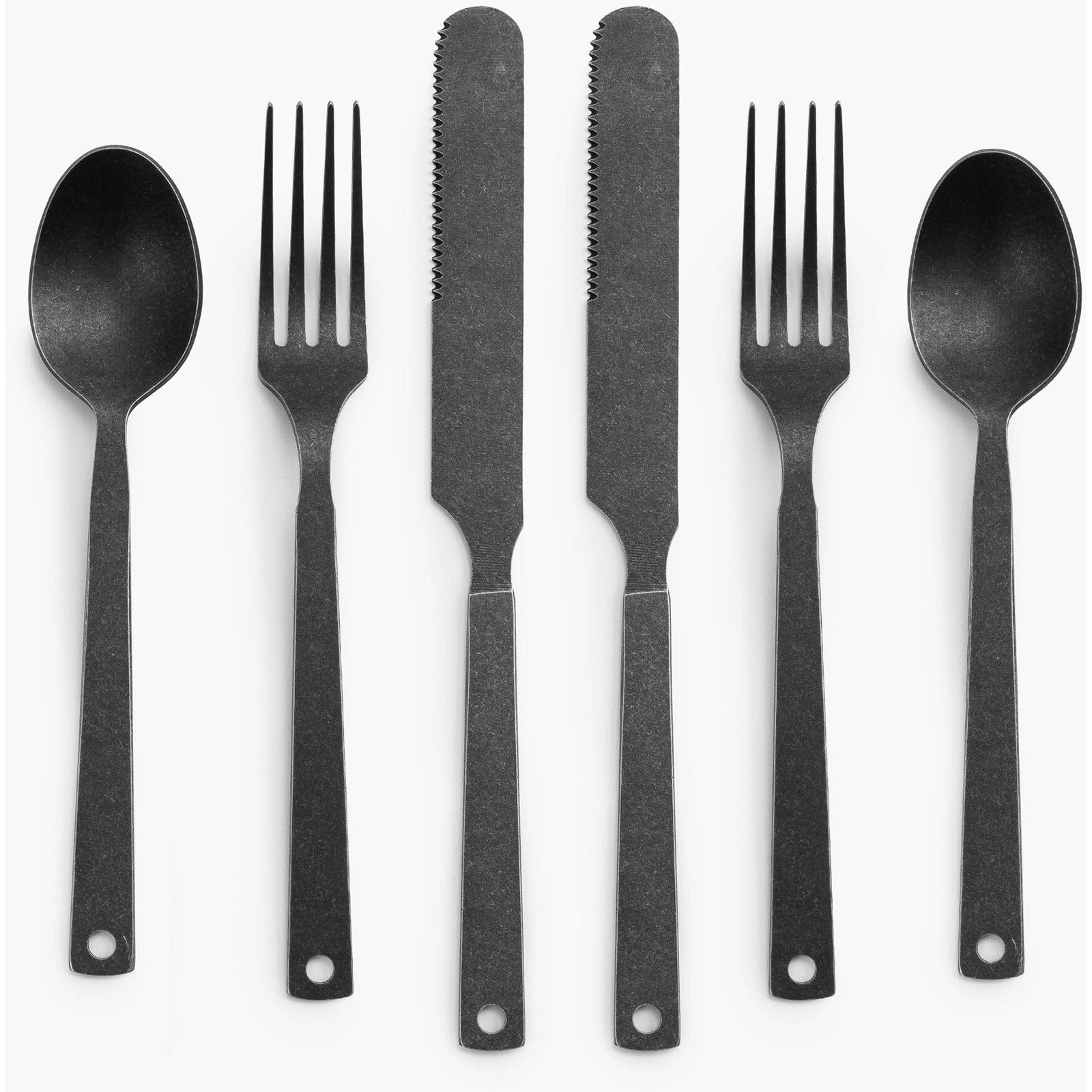 Ensemble de couverts de camping BAREBONES Ensemble de couverts de voyage rétro Couverts de salle à manger en acier inoxydable 6 pièces