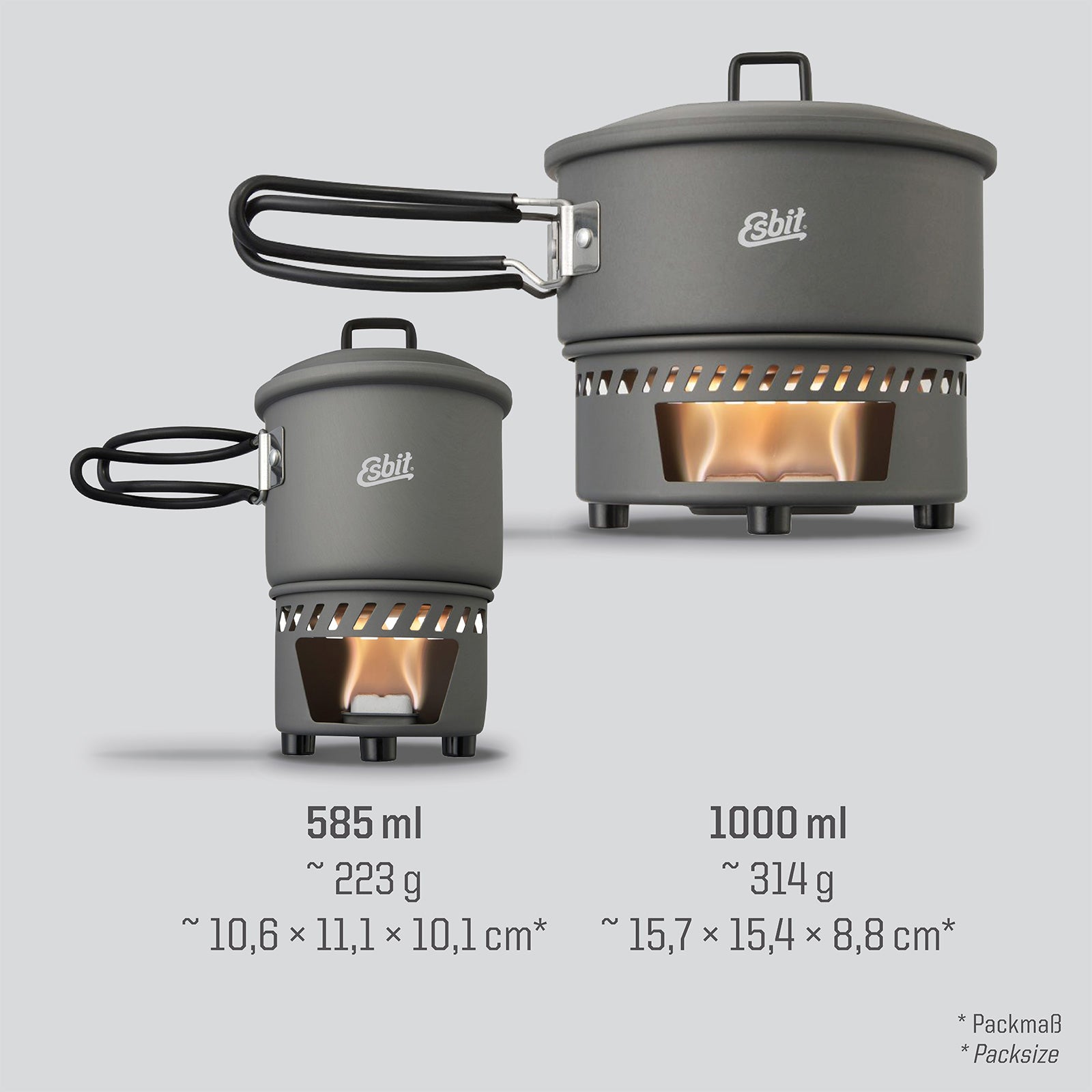 ESBIT dry fuel cooking set 1 L camping stove outdoor stove pot set aluminum