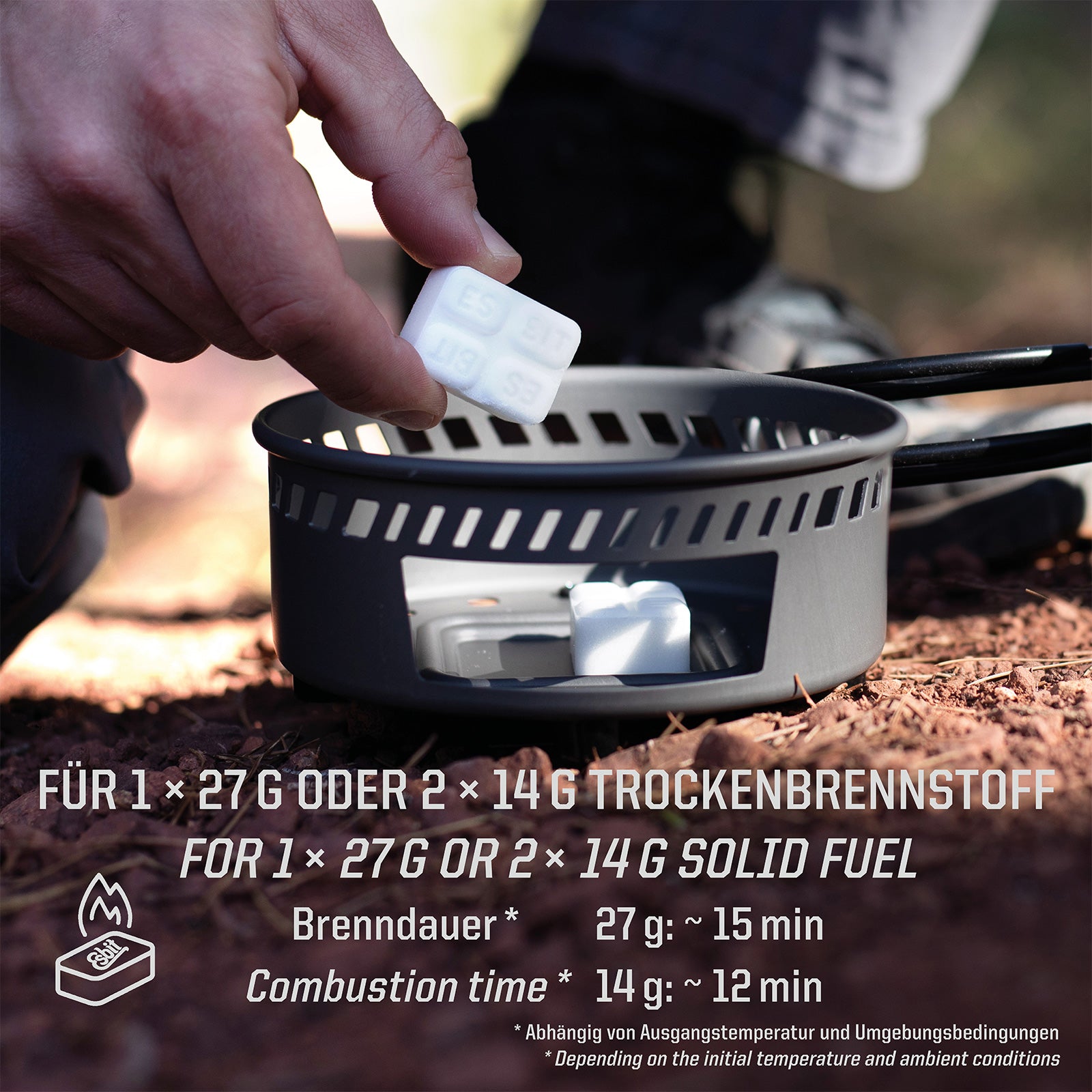 ESBIT dry fuel cooking set 1 L camping stove outdoor stove pot set aluminum