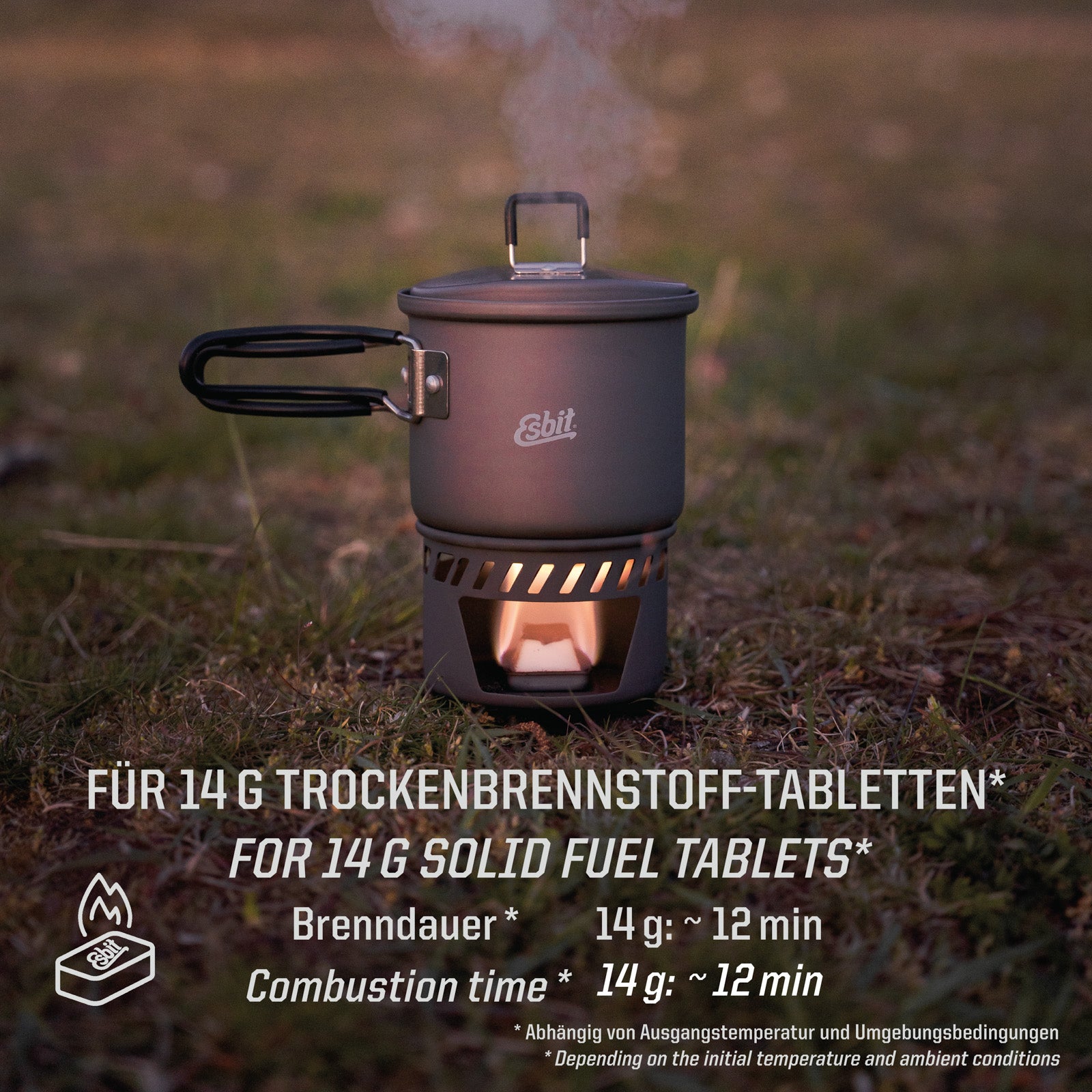 ESBIT Dry Fuel Cooking Set Mini Camping Stove Outdoor Cooker Pot Set Aluminium