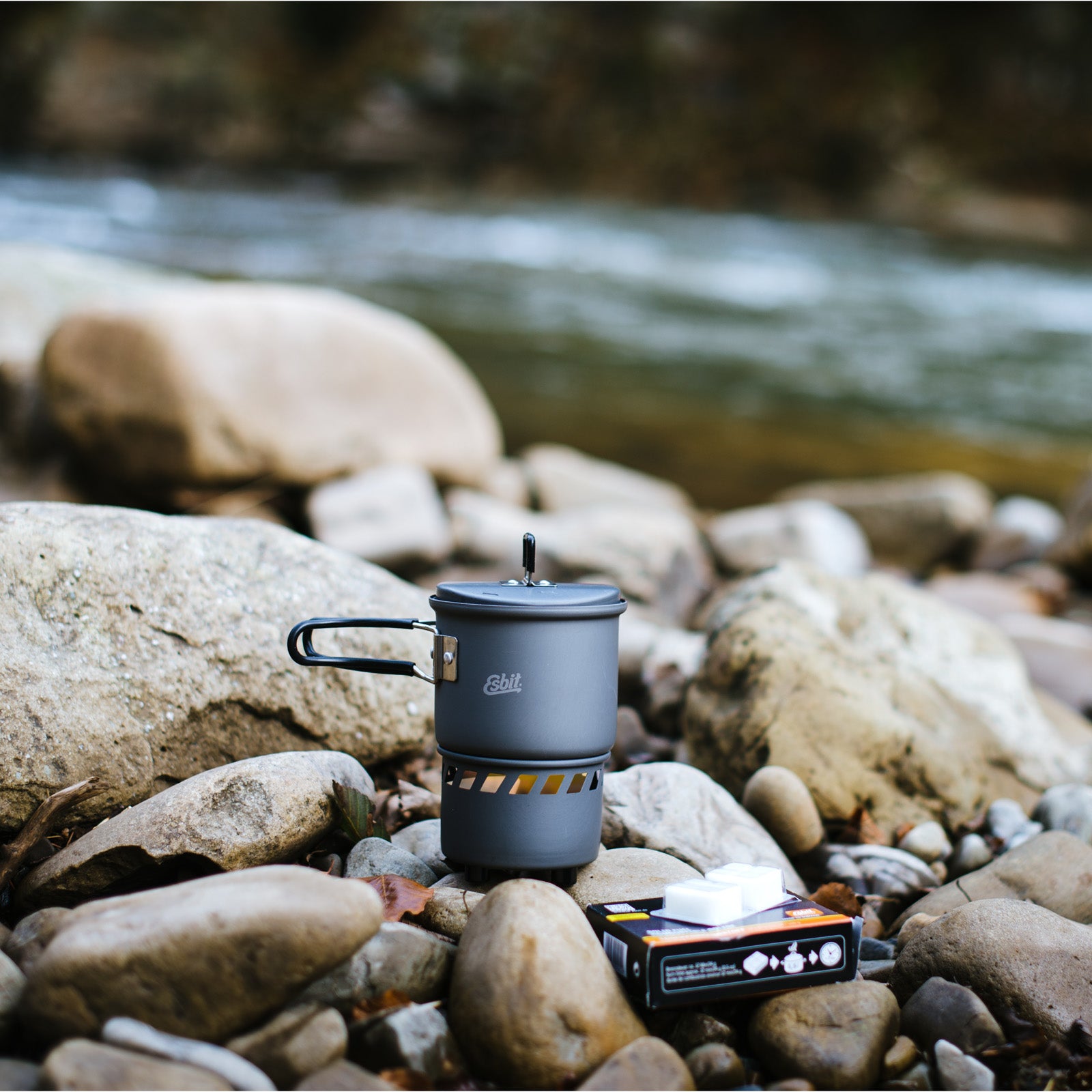 ESBIT Dry Fuel Cooking Set Mini Camping Stove Outdoor Cooker Pot Set Aluminium