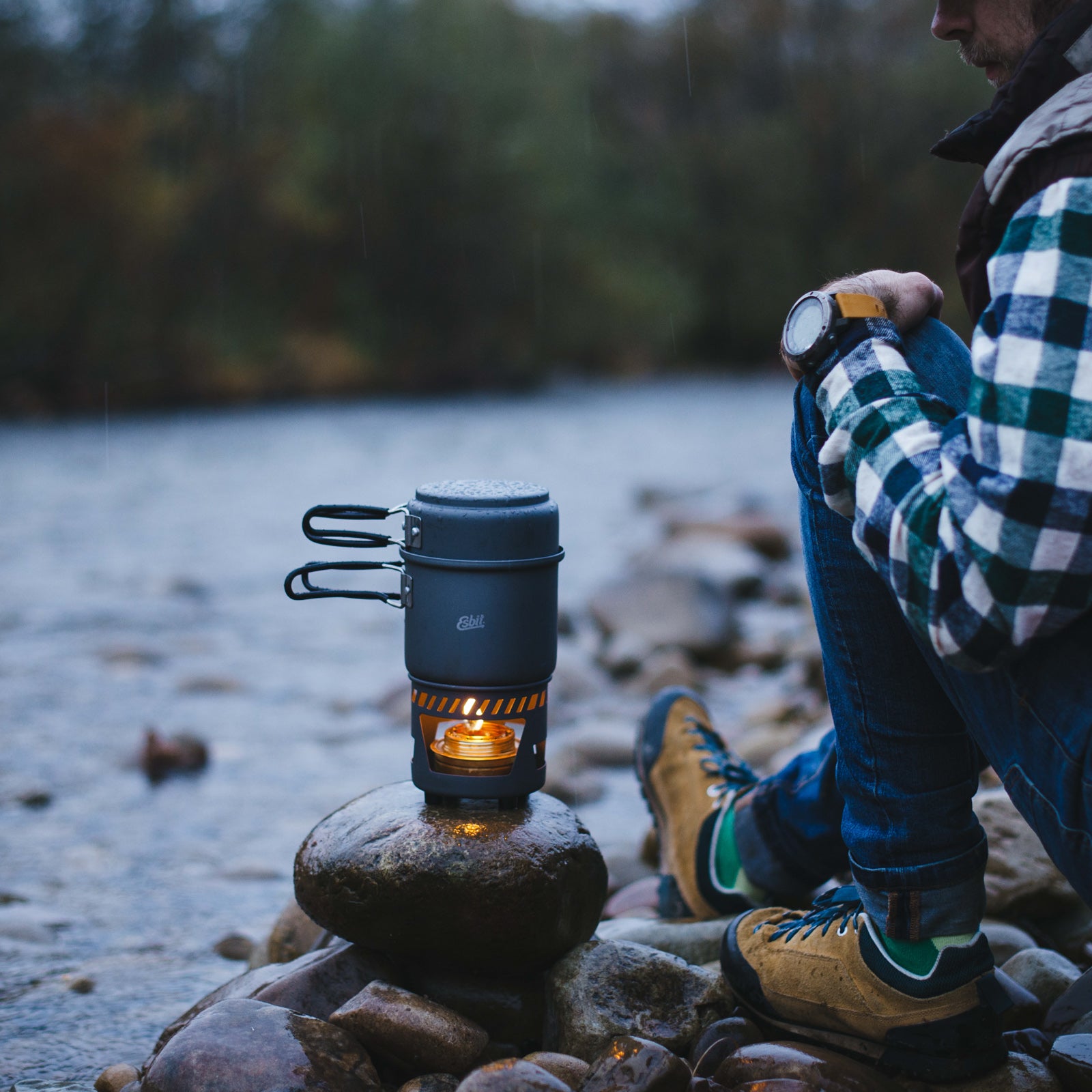 ESBIT Spiritus Dry Fuel Cooking Set Mini Camping Stove Outdoor Stove Aluminium