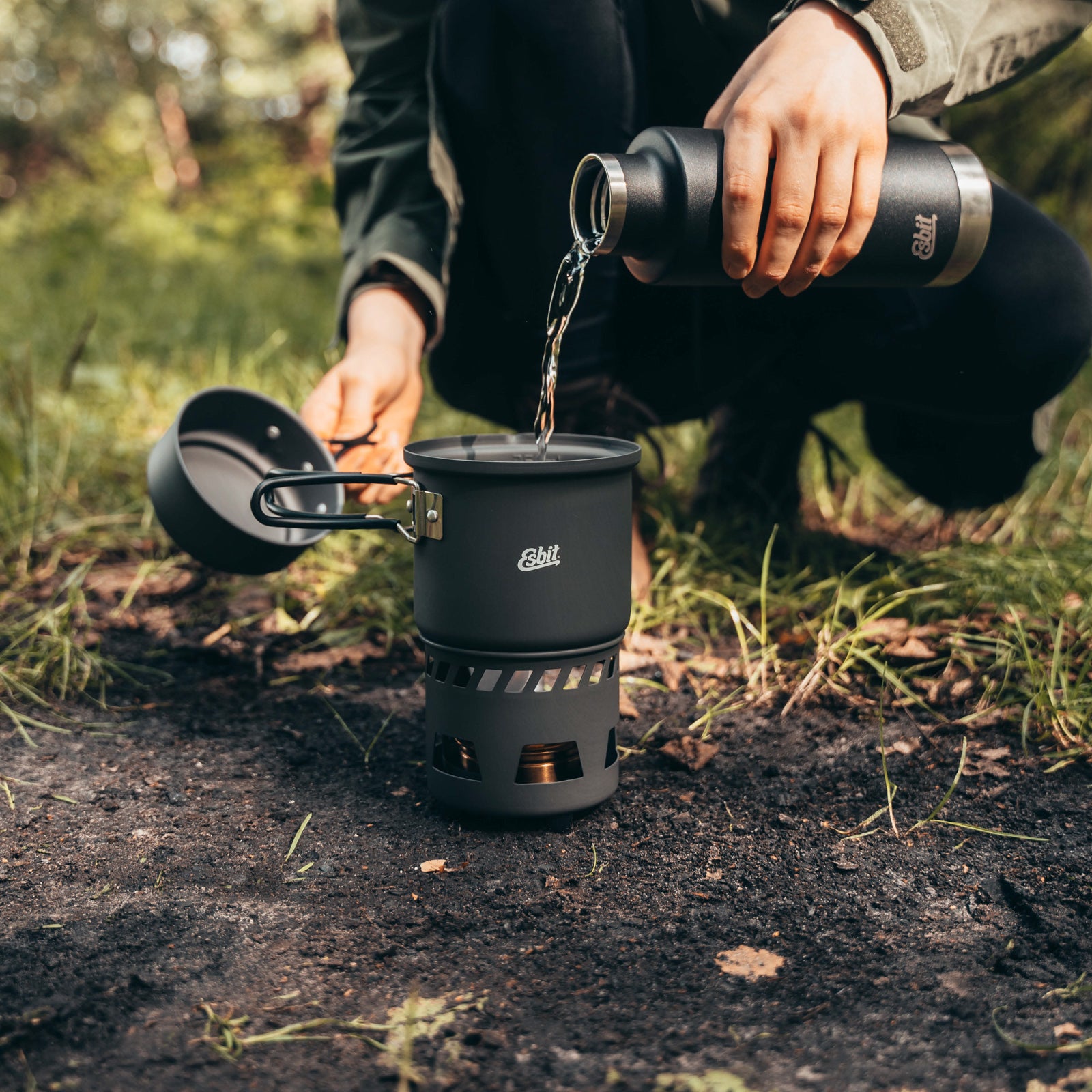 ESBIT Spiritus Dry Fuel Cooking Set Mini Camping Stove Outdoor Stove Aluminium