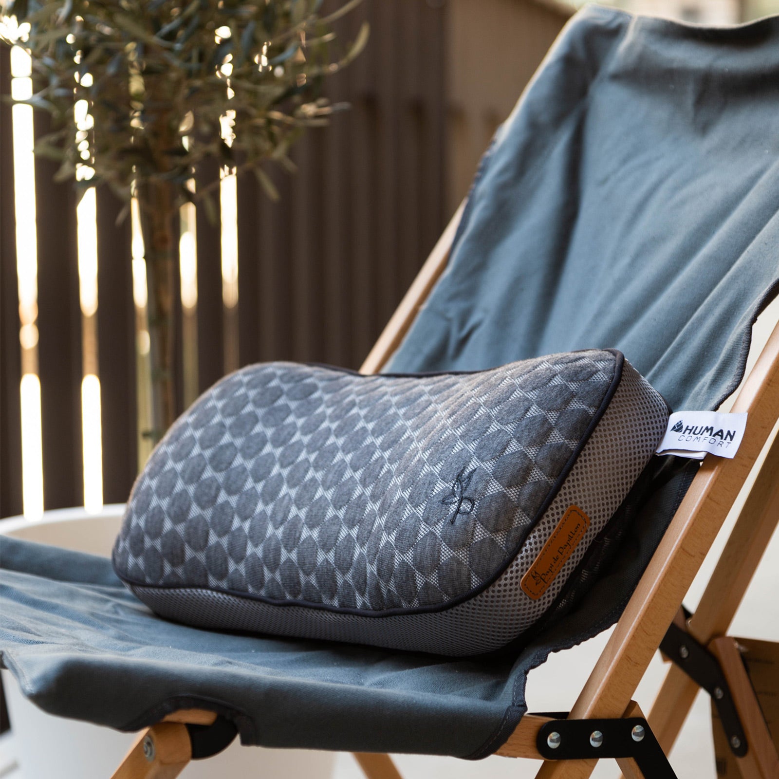 Fauteuil de camping pliant HUMAN COMFORT Lounge Avon L en bois, 115 kg