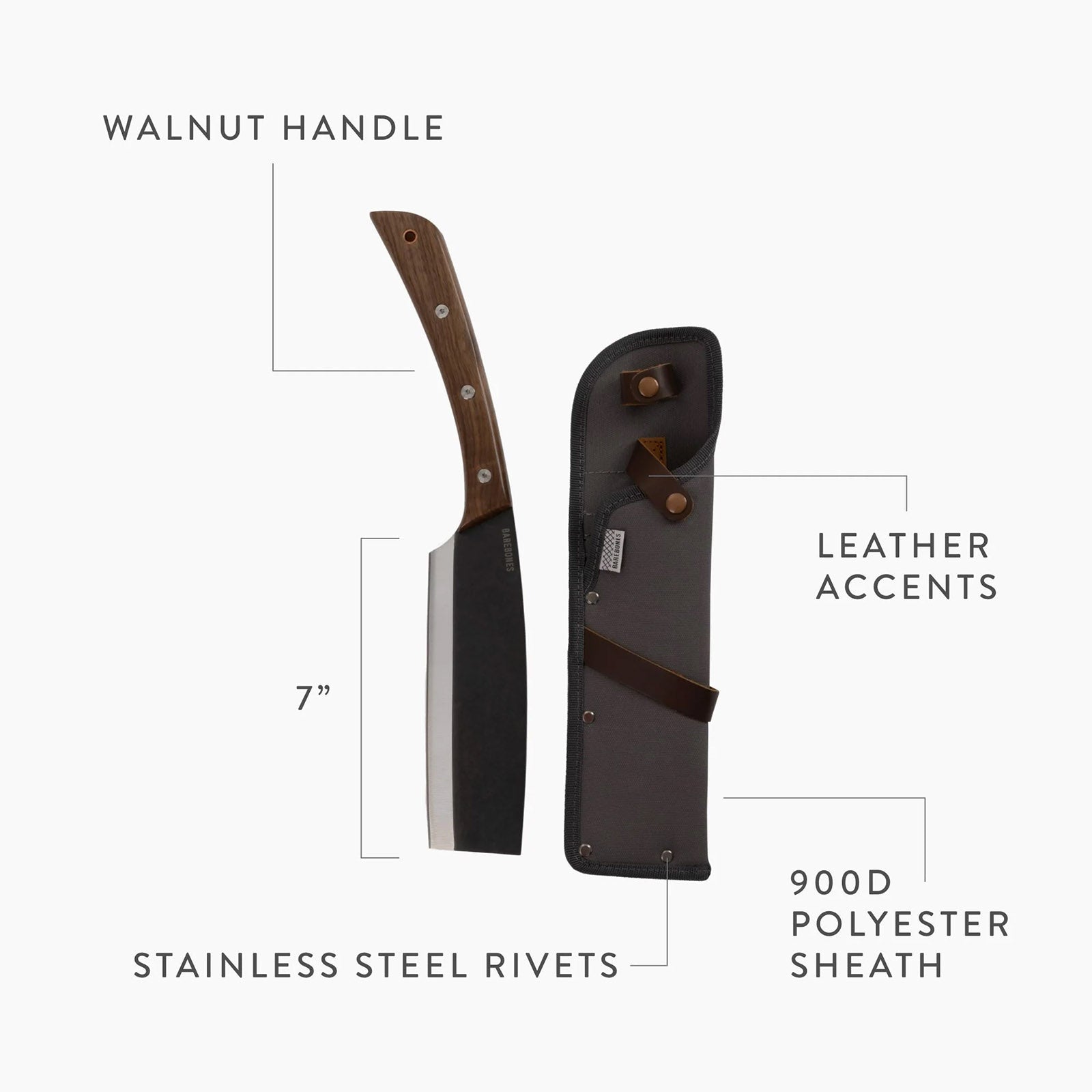 BAREBONES Hatchet Nata Full Tang Hand Ax Bushcraft Camping Ax Machete Wood 30 cm
