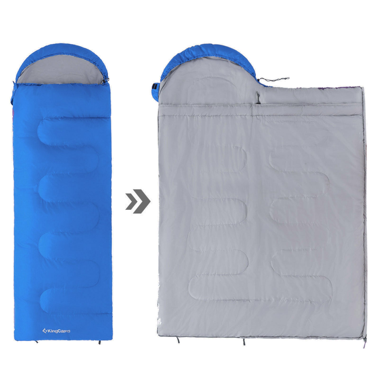KINGCAMP Oasis 250 Kinder Decken Schlafsack Sommer Camping 1,40 m Lang & Breit