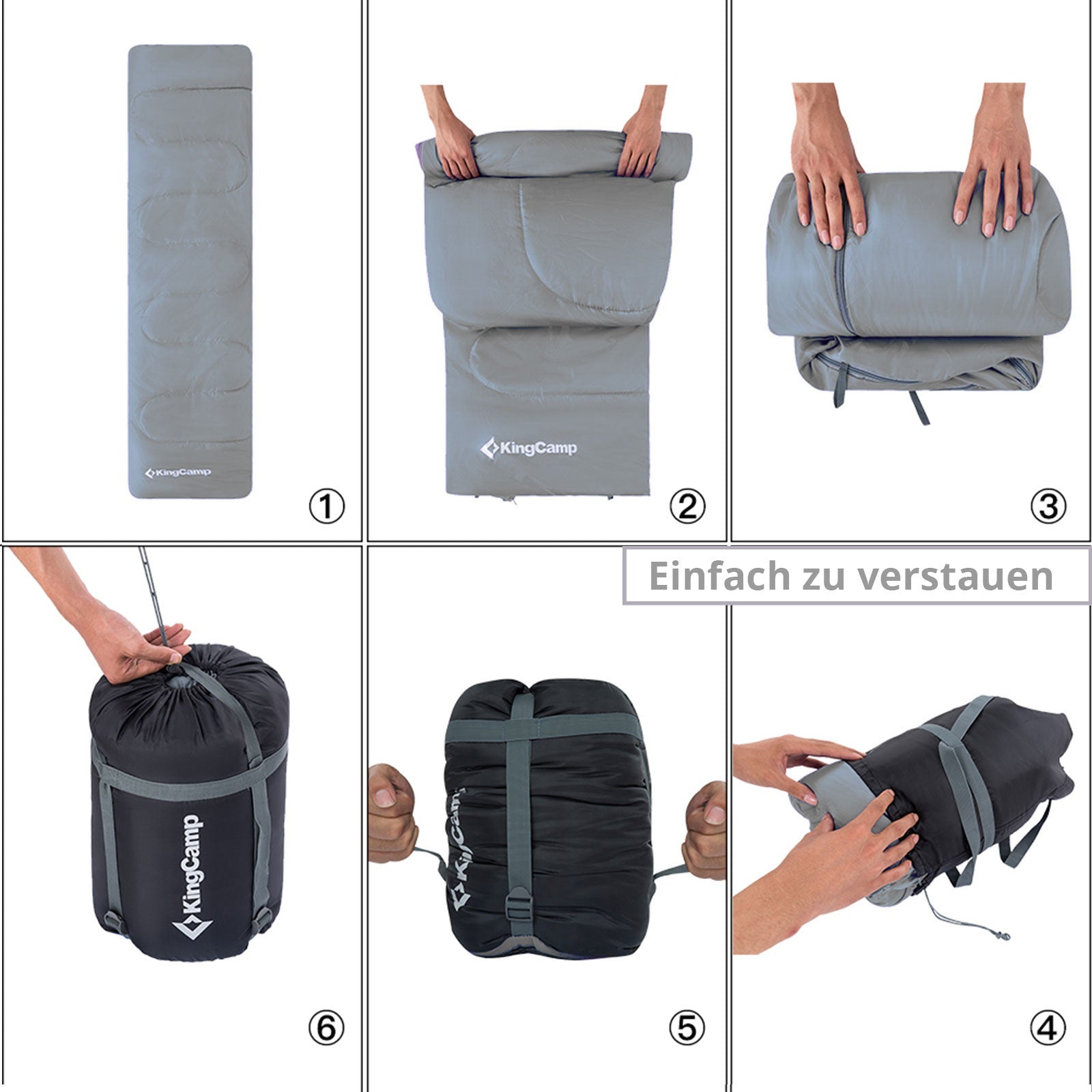 KINGCAMP Oasis 250 Kinder Decken Schlafsack Sommer Camping 1,40 m Lang & Breit
