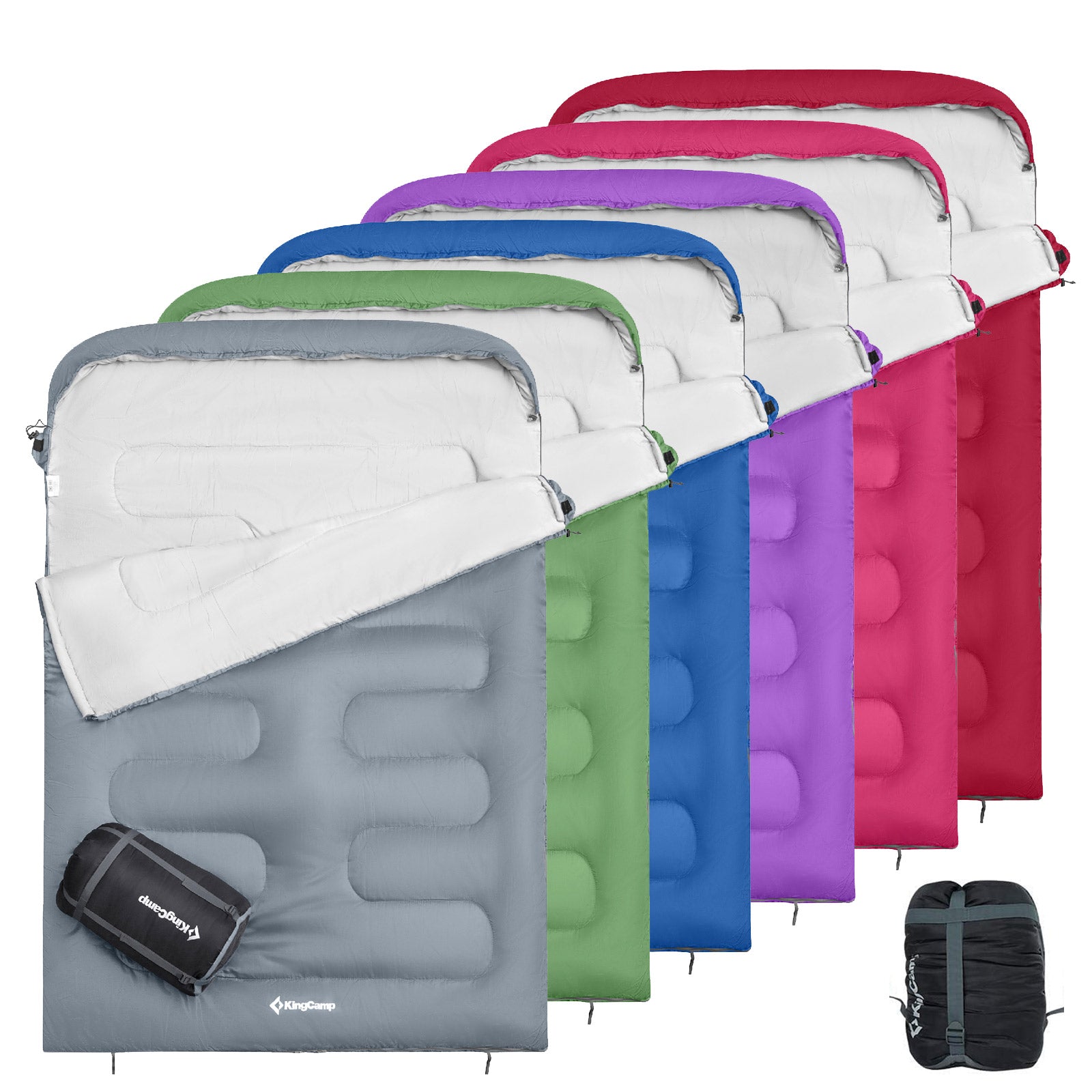 Sac de couchage double couverture KINGCAMP Oasis 250 XL 2 personnes, 2,35 m de long -3