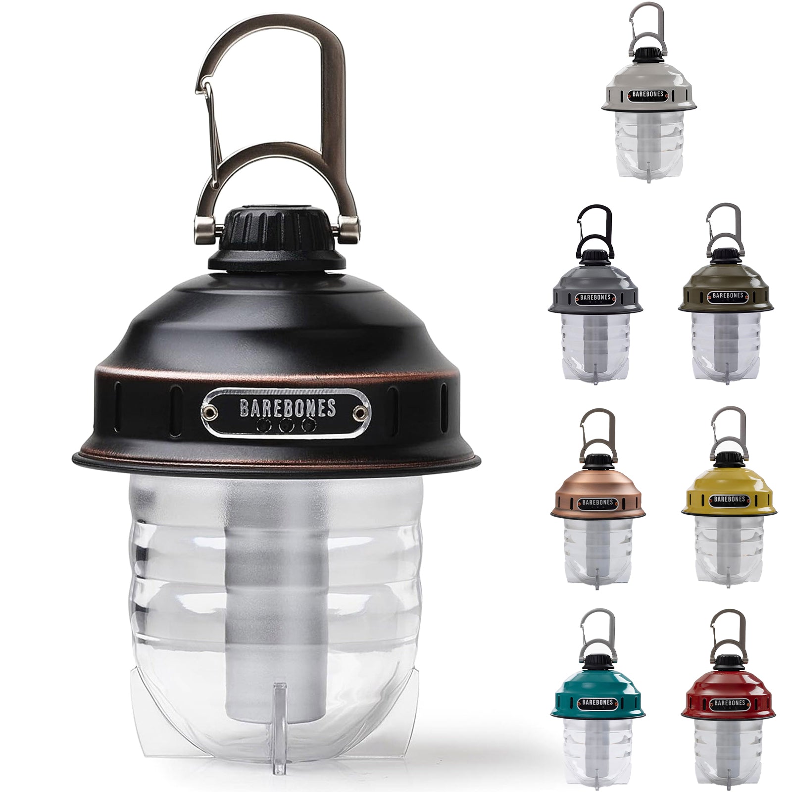 BAREBONES Camping Lantern Beacon Light Retro Lamp Dimmable Steel USB Battery LED