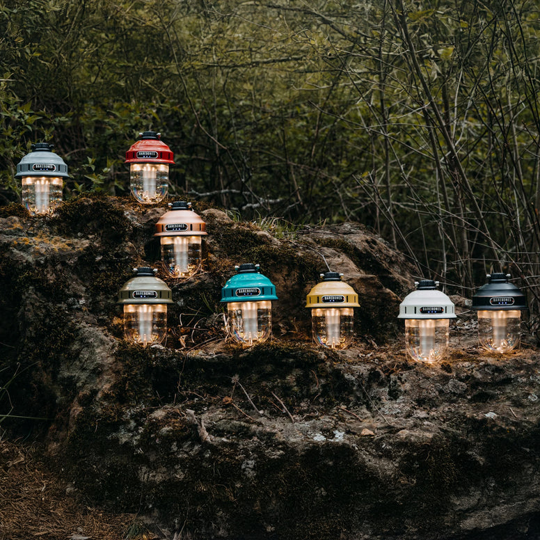 BAREBONES Camping Lantern Beacon Light Retro Lamp Dimmable Steel USB Battery LED
