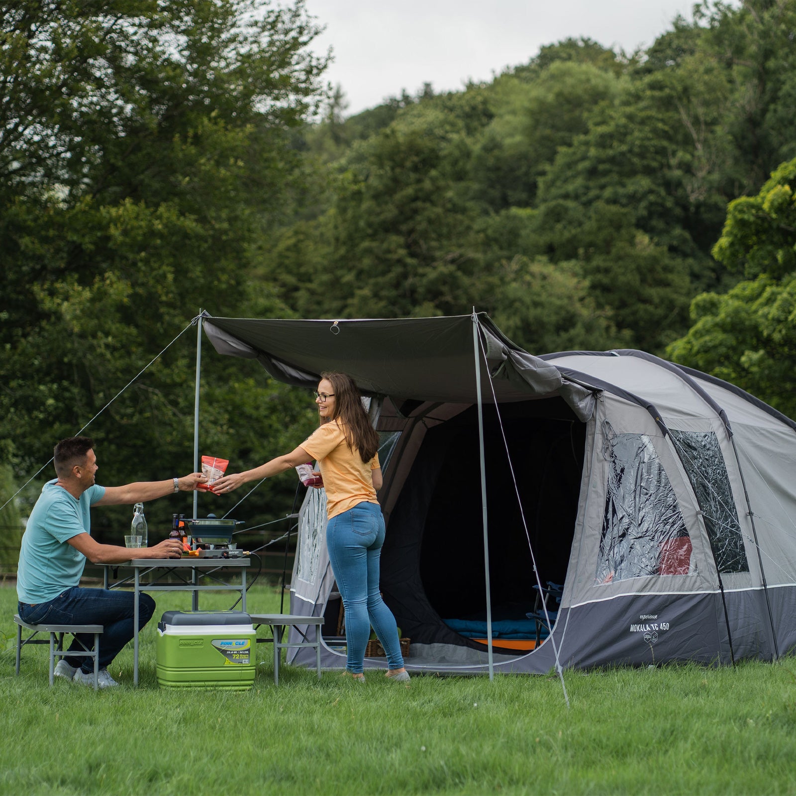 zelt 4 personen baumwolle VANGO Familienzelt Mokala TC 450 Camping Tunnel Zelt 4Personen Vorraum