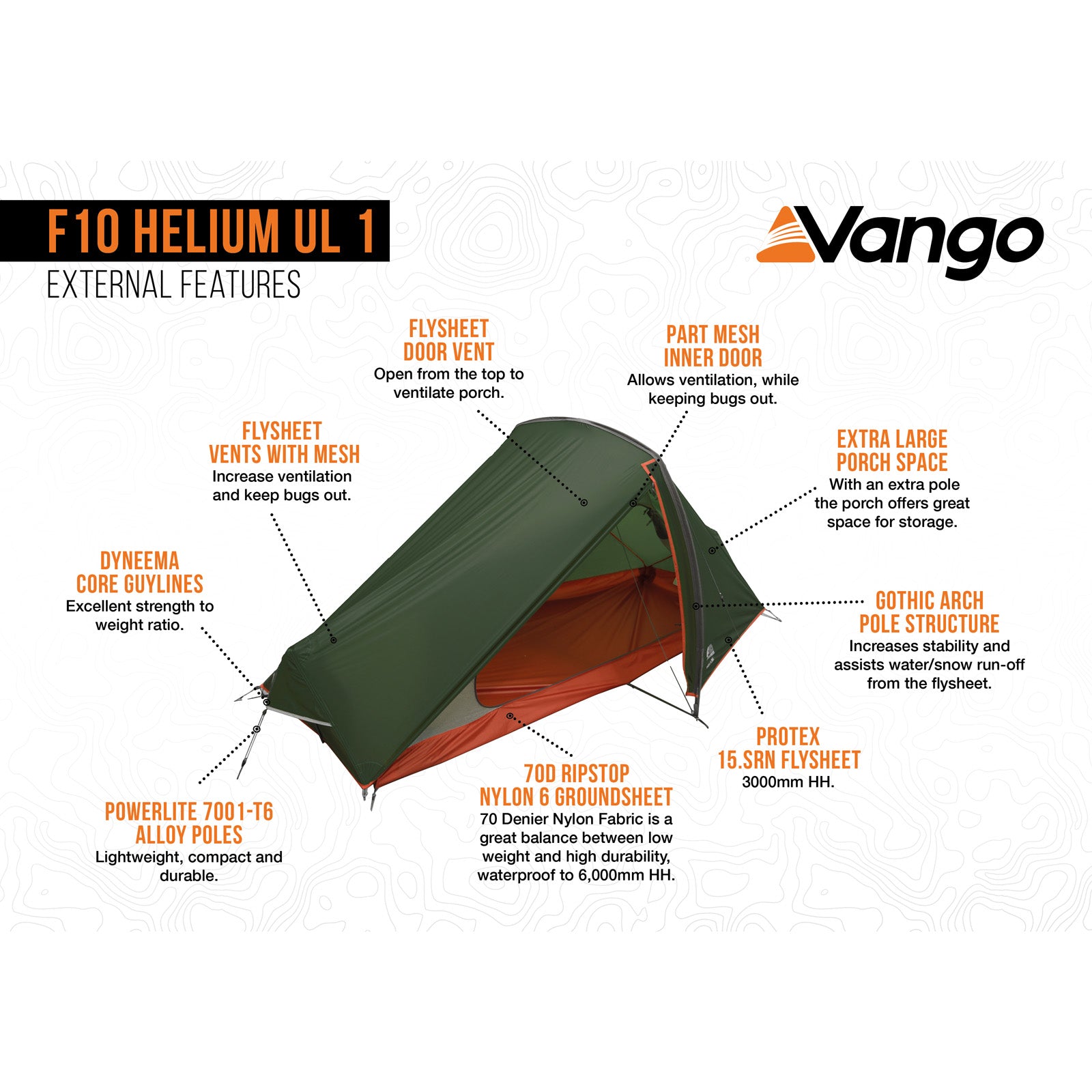 F10 Trekking Tent Helium UL 1 Person Camping One Man Bike Pop Up Tent 1.23 kg
