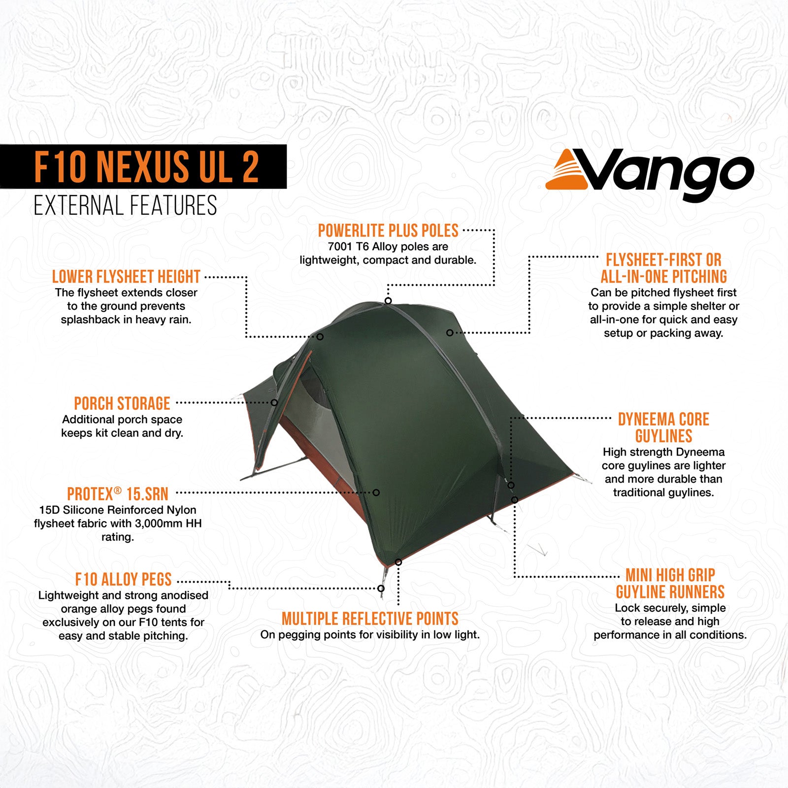 F10 Trekkingzelt Nexus UL 2 Personen Camping Fahrrad Einmann Zelt Biwak 1,7 kg