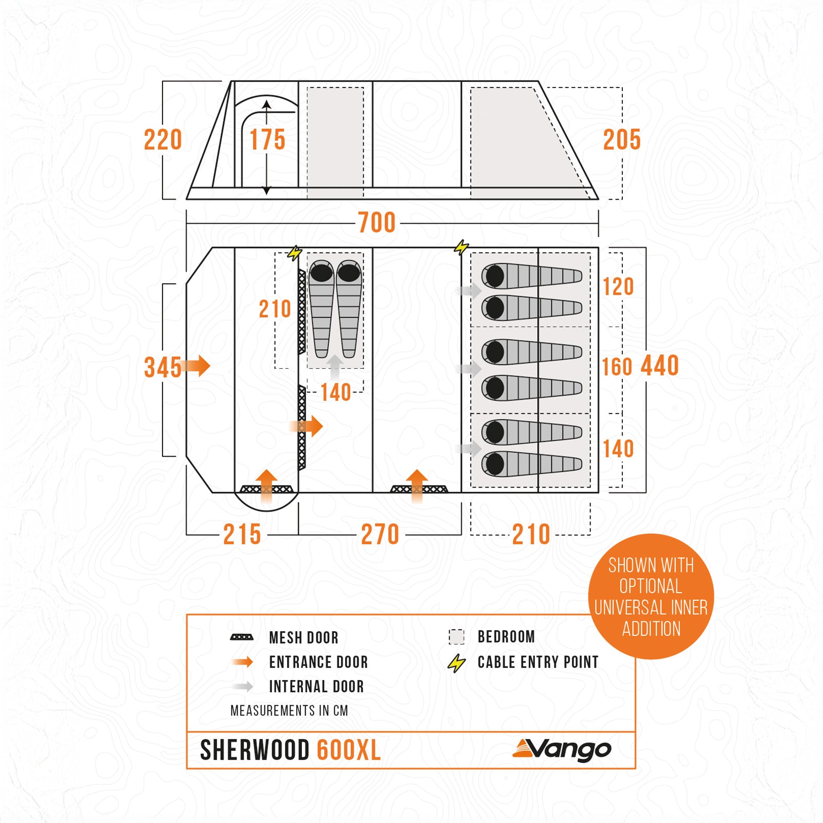 VANGO Familienzelt Sherwood 600XL Campingzelt Gruppenzelt 6 Personen Zelt