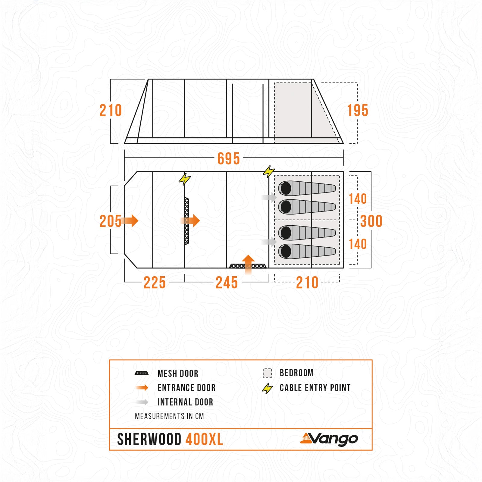 VANGO Familienzelt Sherwood 400XL Campingzelt Gruppenzelt 4 Personen Zelt