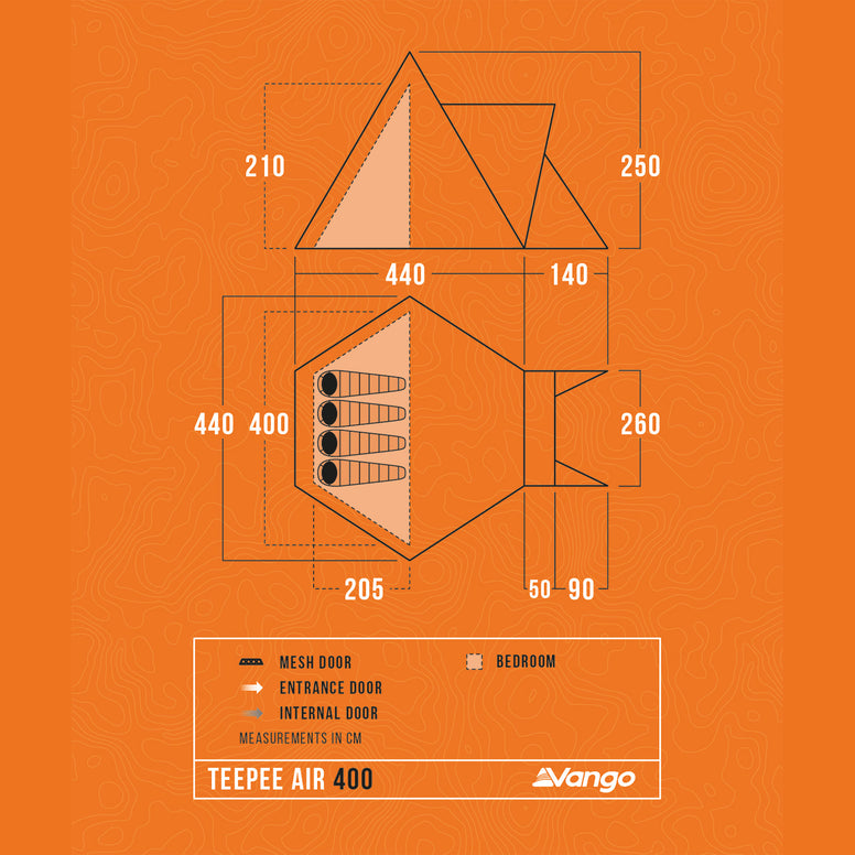camping tent size chart VANGO Camping Tent Teepee Air 400 Airbeam Tipi Family Air Tent Inflata