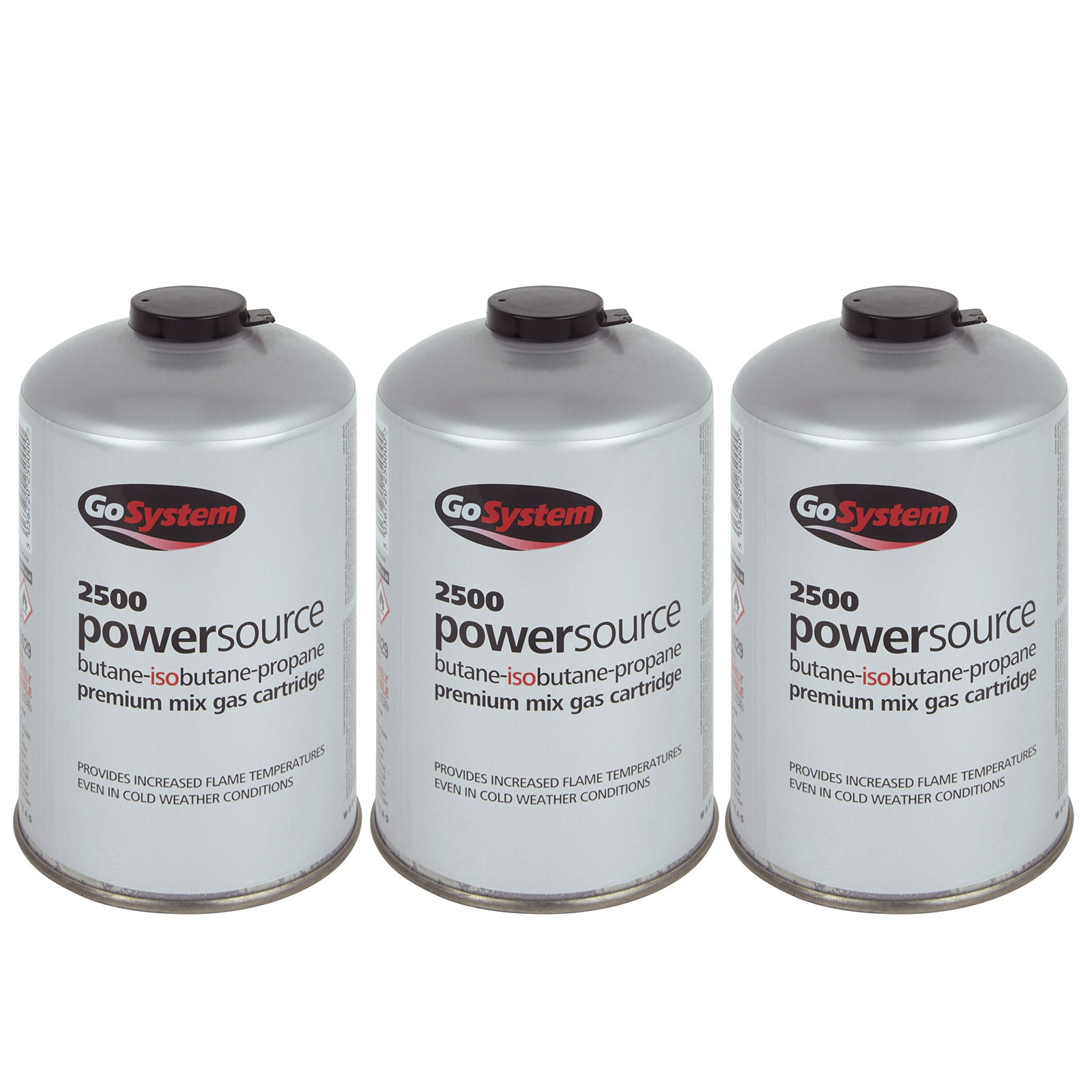 3 x GO SYSTEM screw-on cartridge valve gas cartridge cooker iso butane/propane 445g