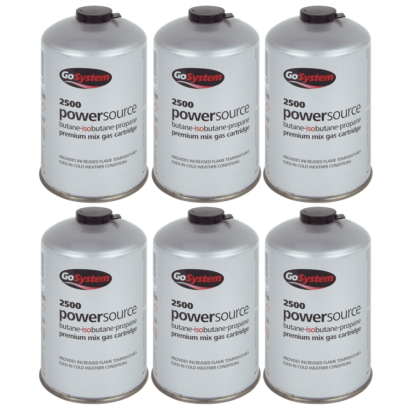 6 x GO SYSTEM screw-on cartridge valve gas cartridge cooker iso butane/propane 445g