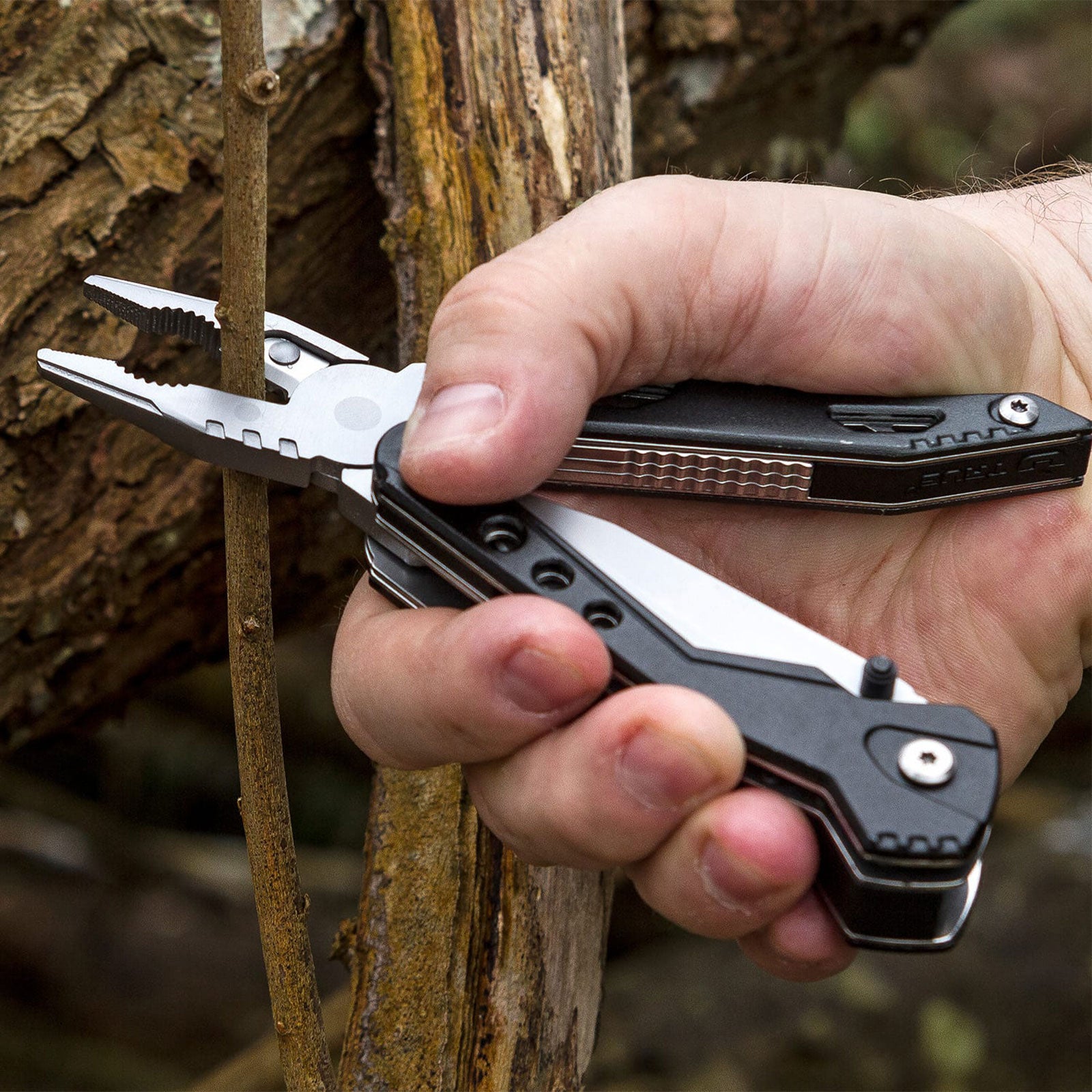 TRUE UTILITY Outil multifonction Fireranger Allume-feu Couteau de poche Couteau pliant Pince