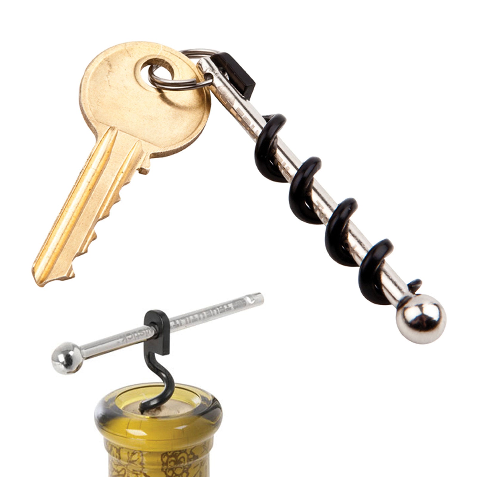 TRUE UTILITY Mini Corkscrew Twistick - Wine Bottle Opener Keychain