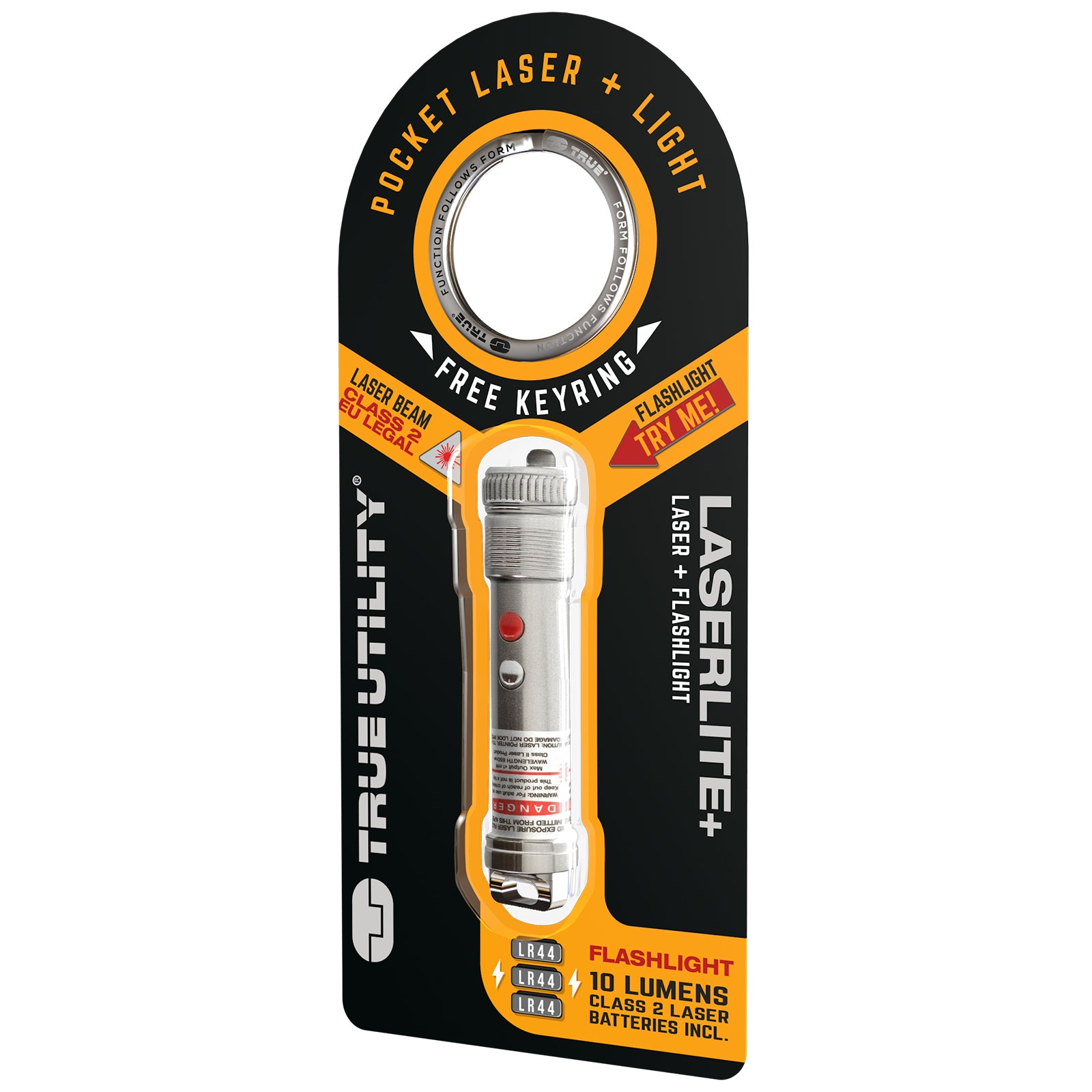 TRUE UTILITY Mini Flashlight LED LaserLite+ Laser Pointer Keychain