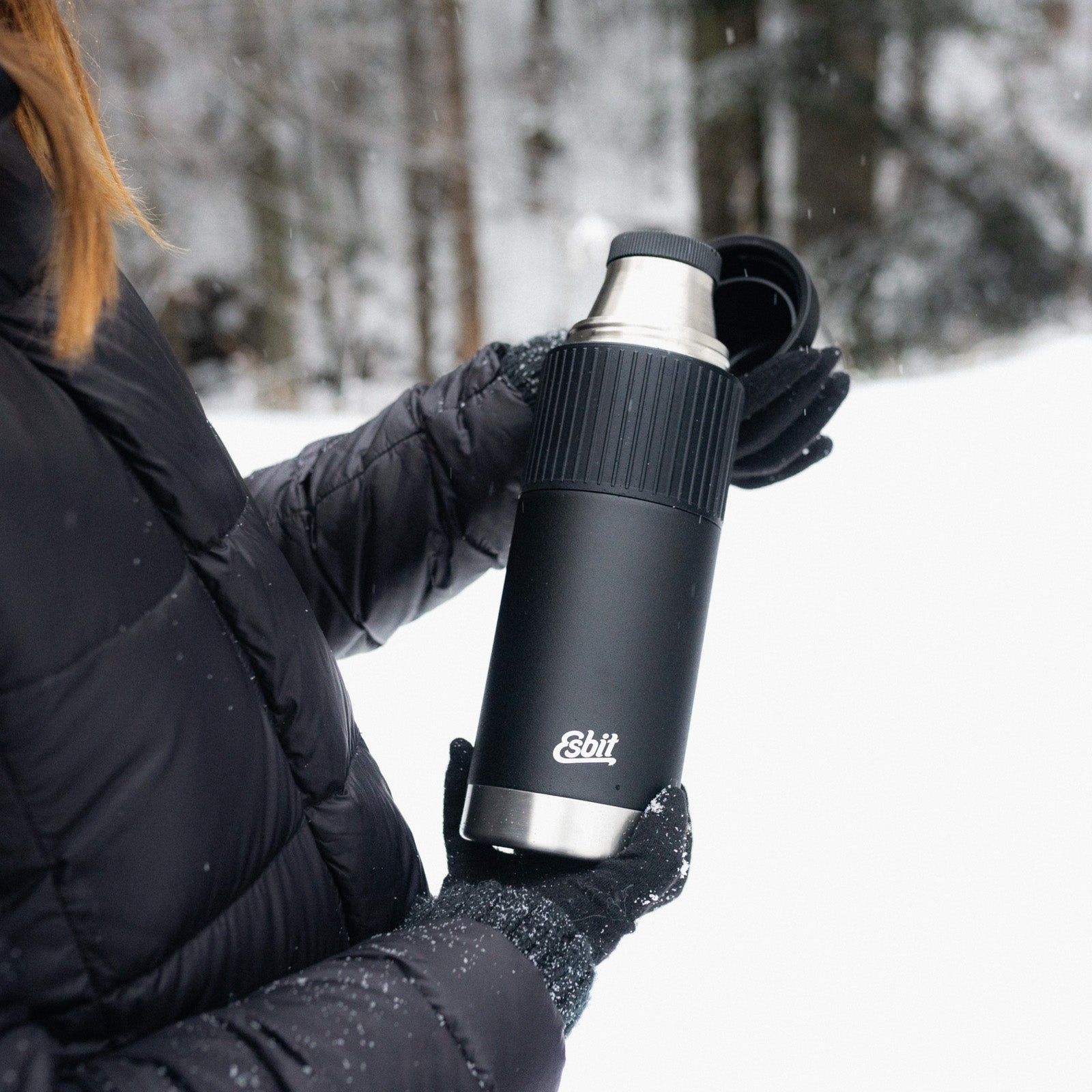 ESBIT Isolierflasche Isolierkanne Sculptor Vakuum Thermo Flasche Kanne Becher 1L