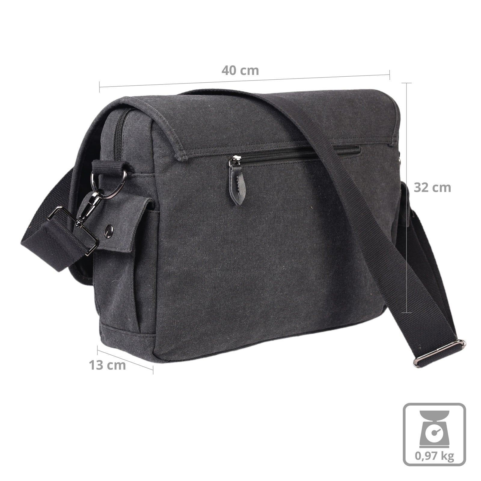 YAKFIELD Everest Canvas Messenger Bag Laptop Shoulder Bag 15"