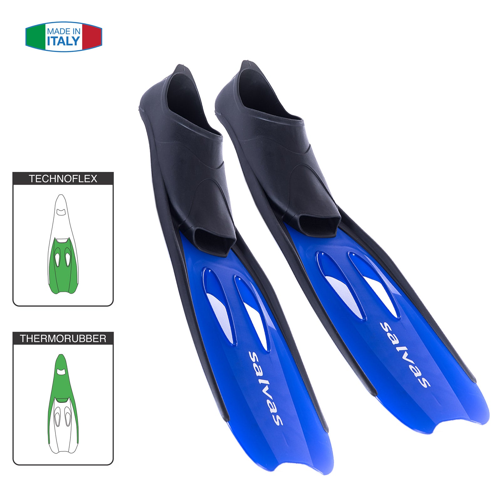 Palmes de natation SALVAS Cancun Snorkel Diver Long Palm Adulte et Enfant 27-45