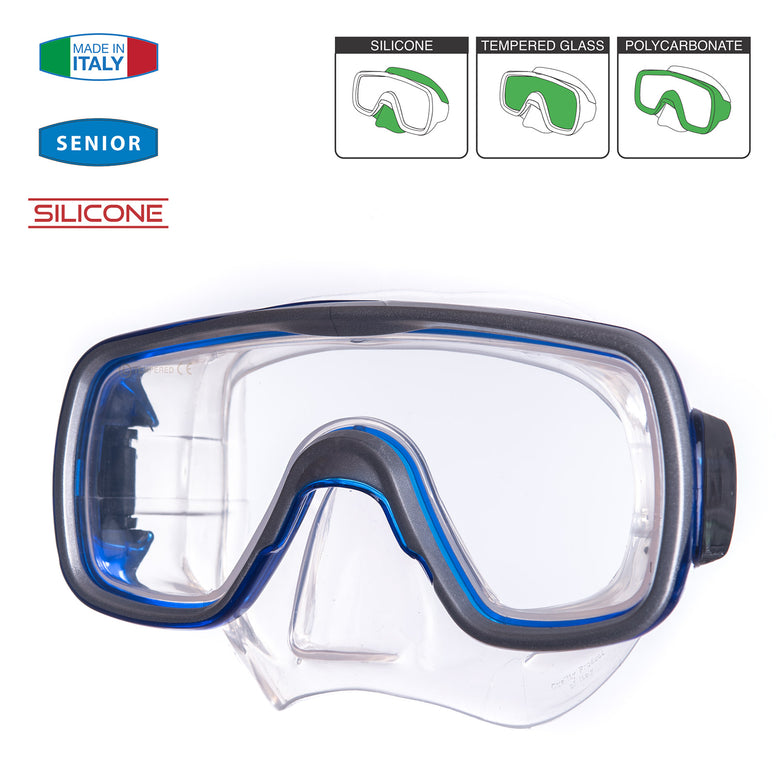 SALVAS Diving Mask Geo Sr Snorkel Swimming Goggles Anti-fog Silicone Adult