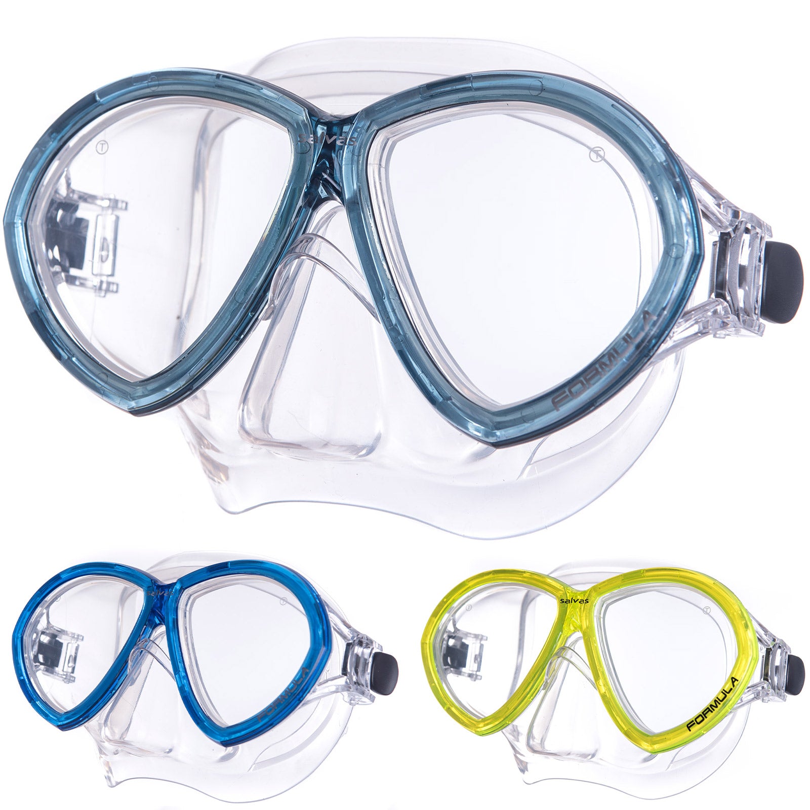 SALVAS Diving Mask Formula Snorkel Swimming Goggles Anti-fog Silicone Adult