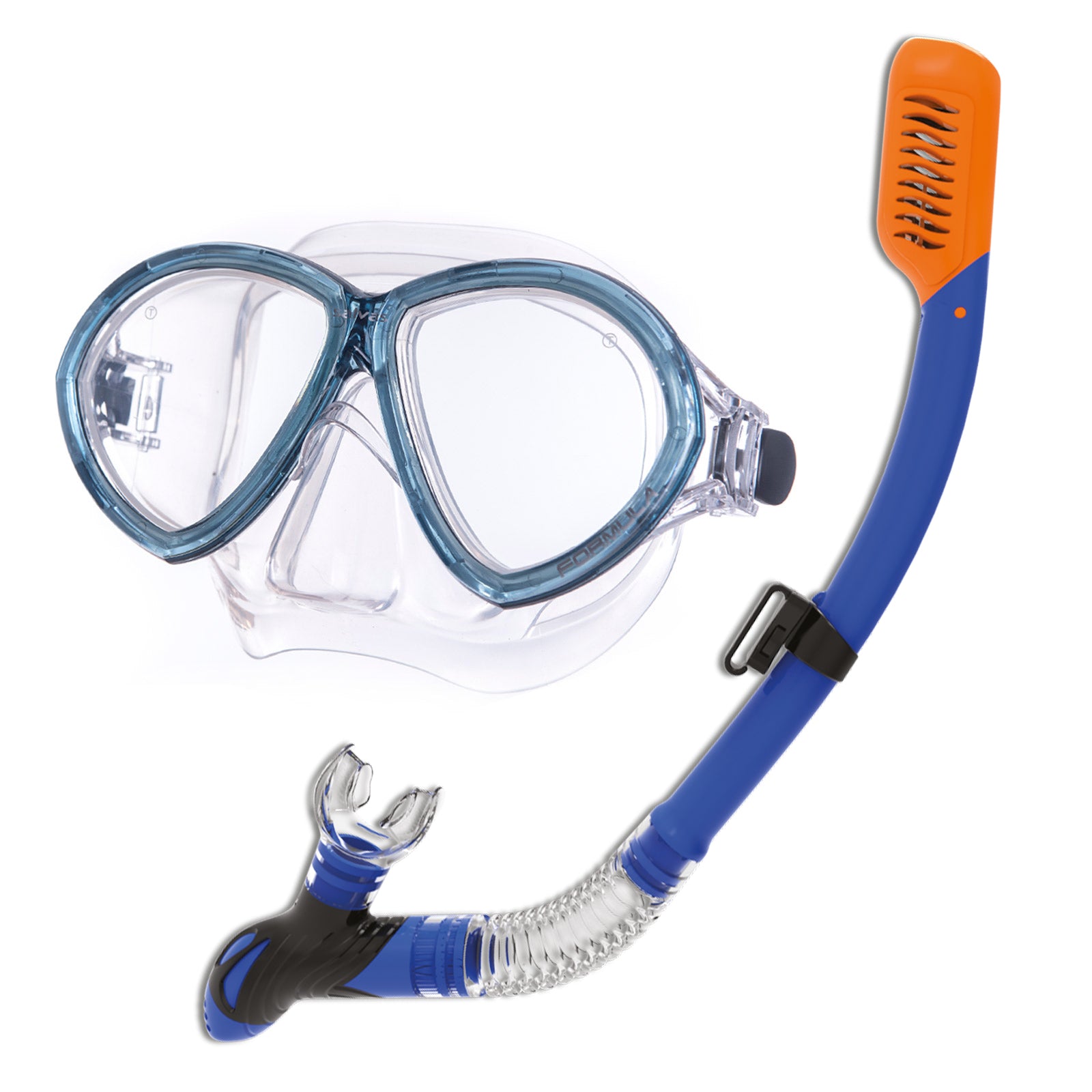 SALVAS Set Formula Diving Mask + Snorkel Diver DryTop Anti-fog Silicone