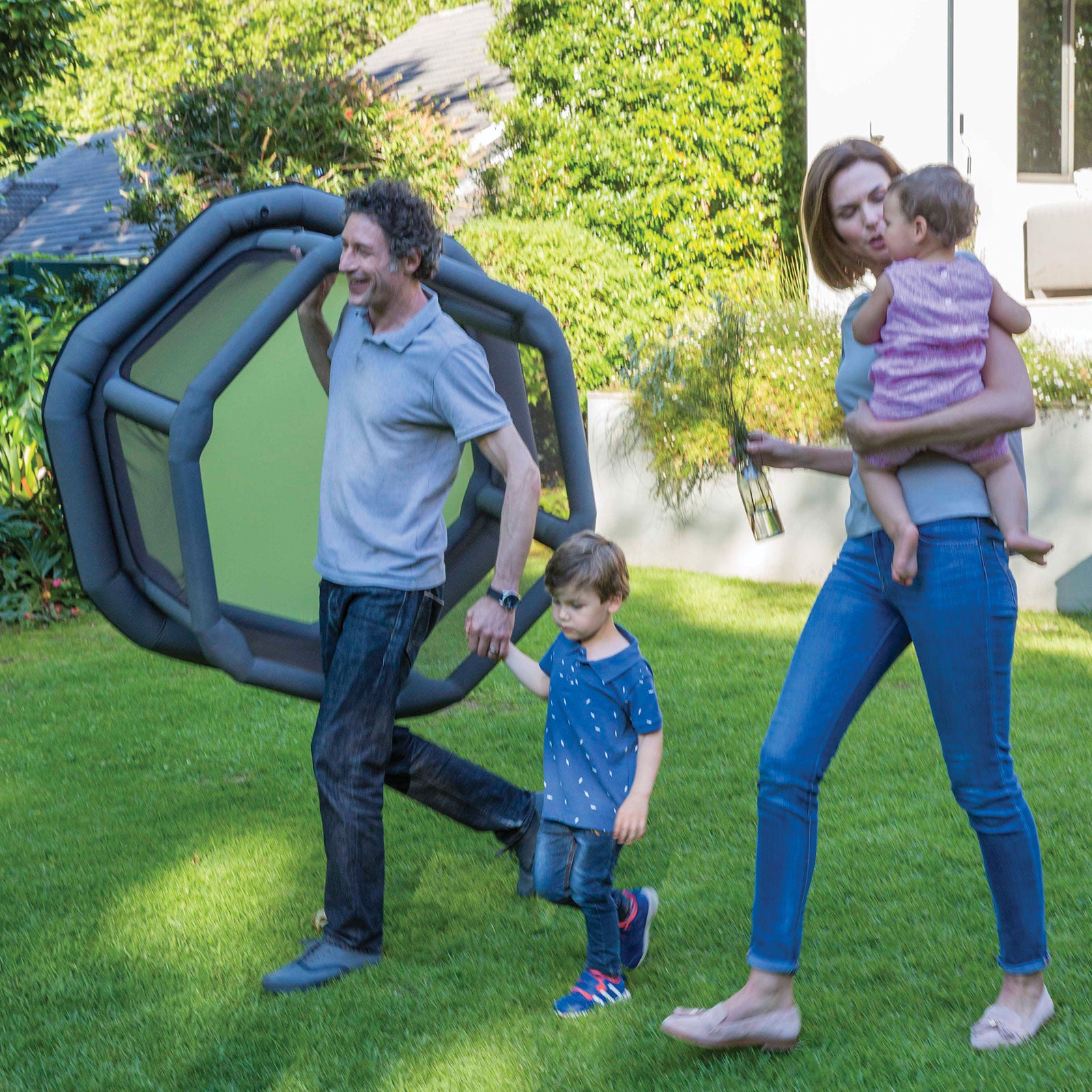 EVEREARTH Reise Baby Lauf Stall Aufblasbar 6-eckig Spiel Krabbel Gitter Faltbar
