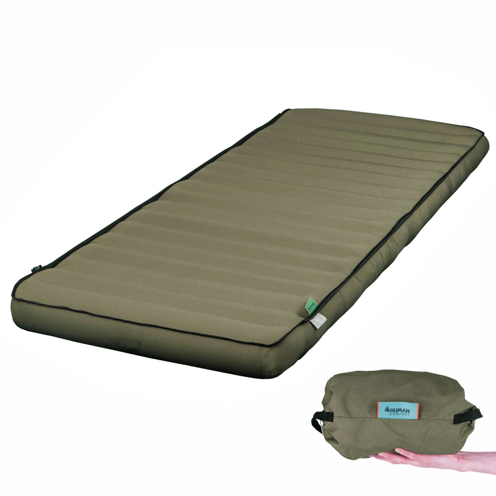 Matelas gonflable Chatou HUMAN COMFORT, matelas de couchage pour invité, 100 % coton