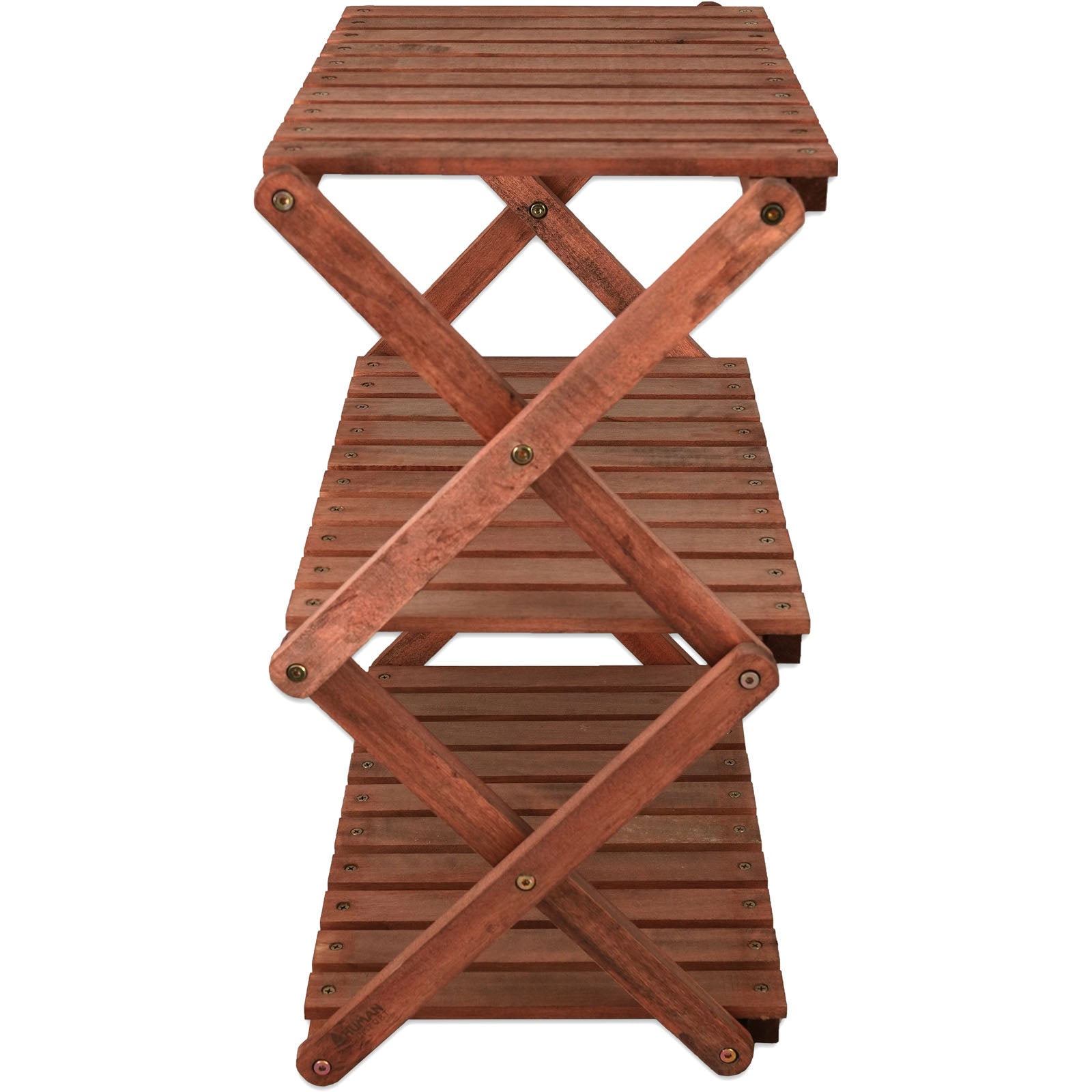 HUMAN COMFORT Camping Shelf Jabrun 3 Folding Cabinet Folding Shelf Side Table Wood