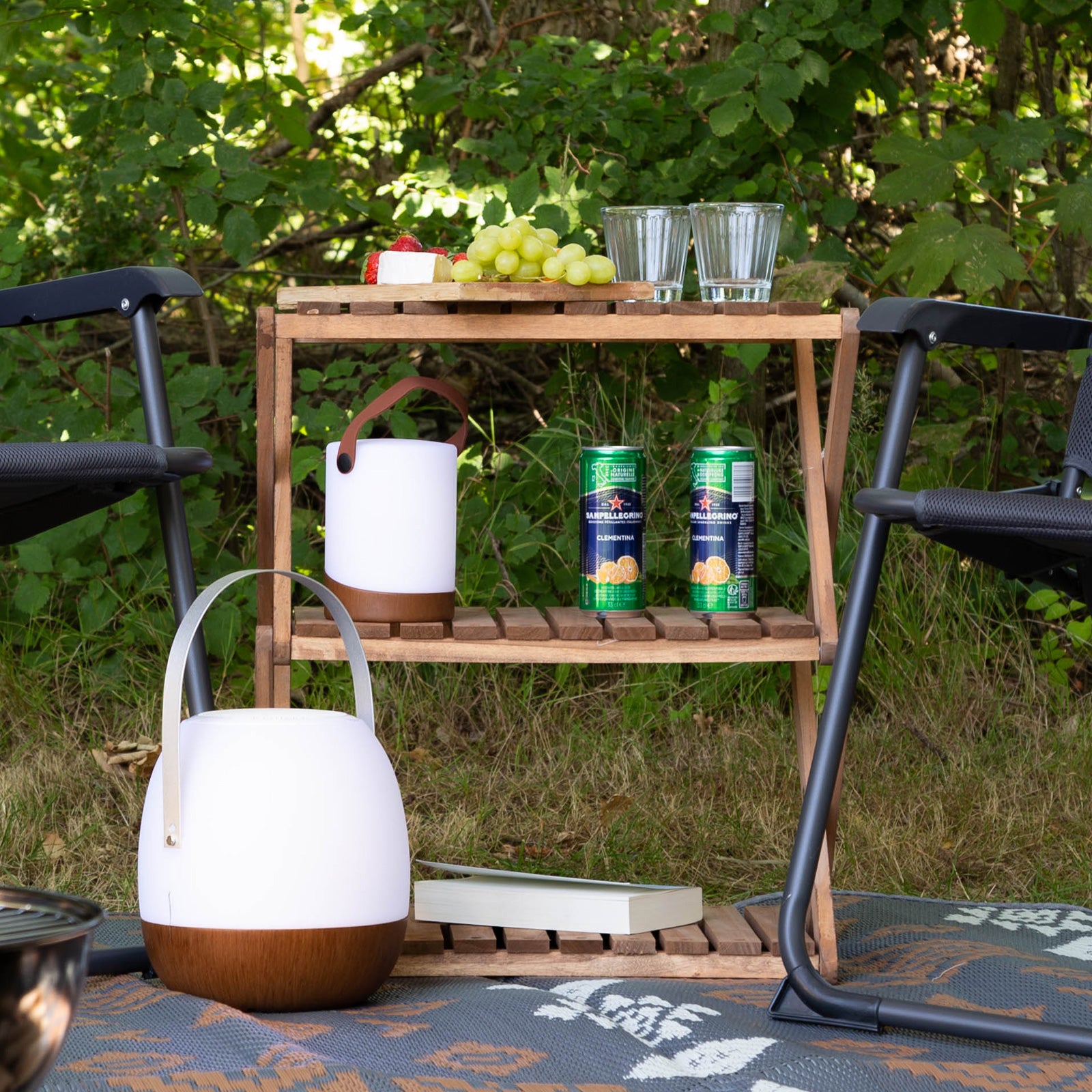 Étagère de camping HUMAN COMFORT Jabrun 3, armoire pliante, étagère pliante, table d'appoint en bois