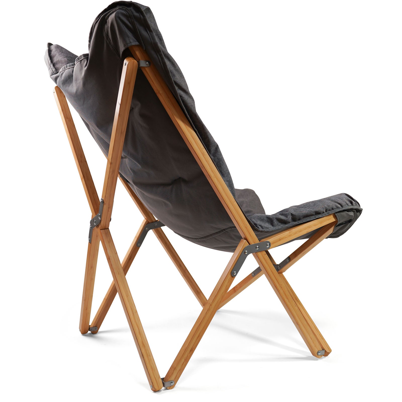 HUMAN COMFORT Lounge Camping Chair Yzeron Butterfly Chair Folding Bamboo Wood 120kg